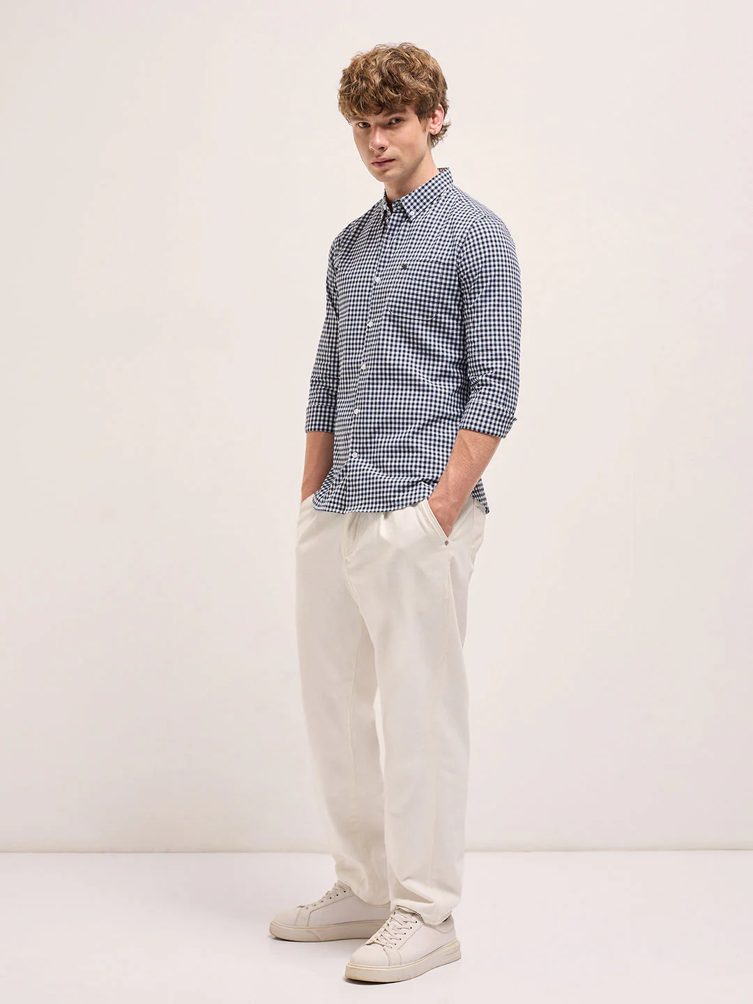 Men Blue Casual Shirt - Image 3