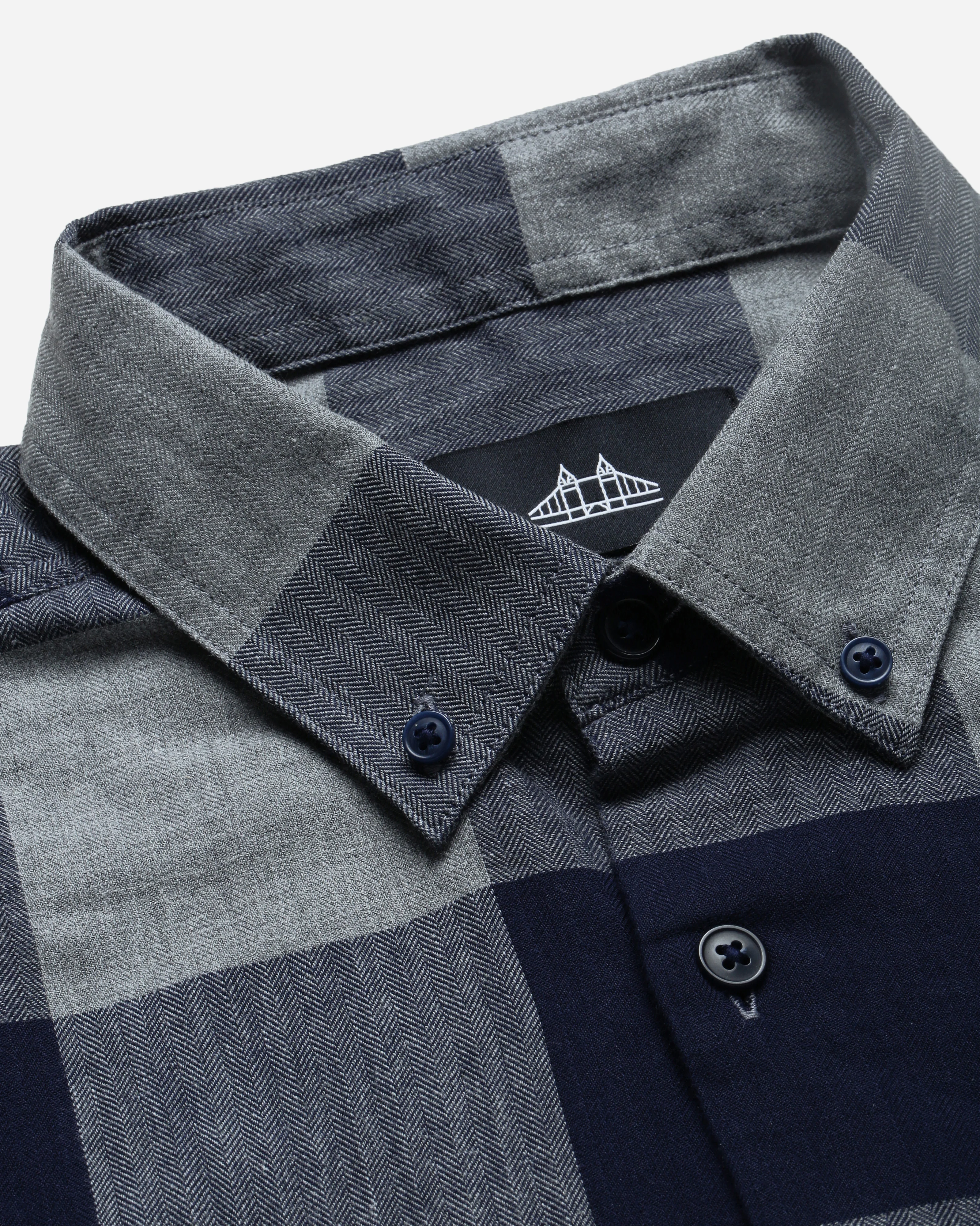 Men Blue Checked Shirt - Image 7