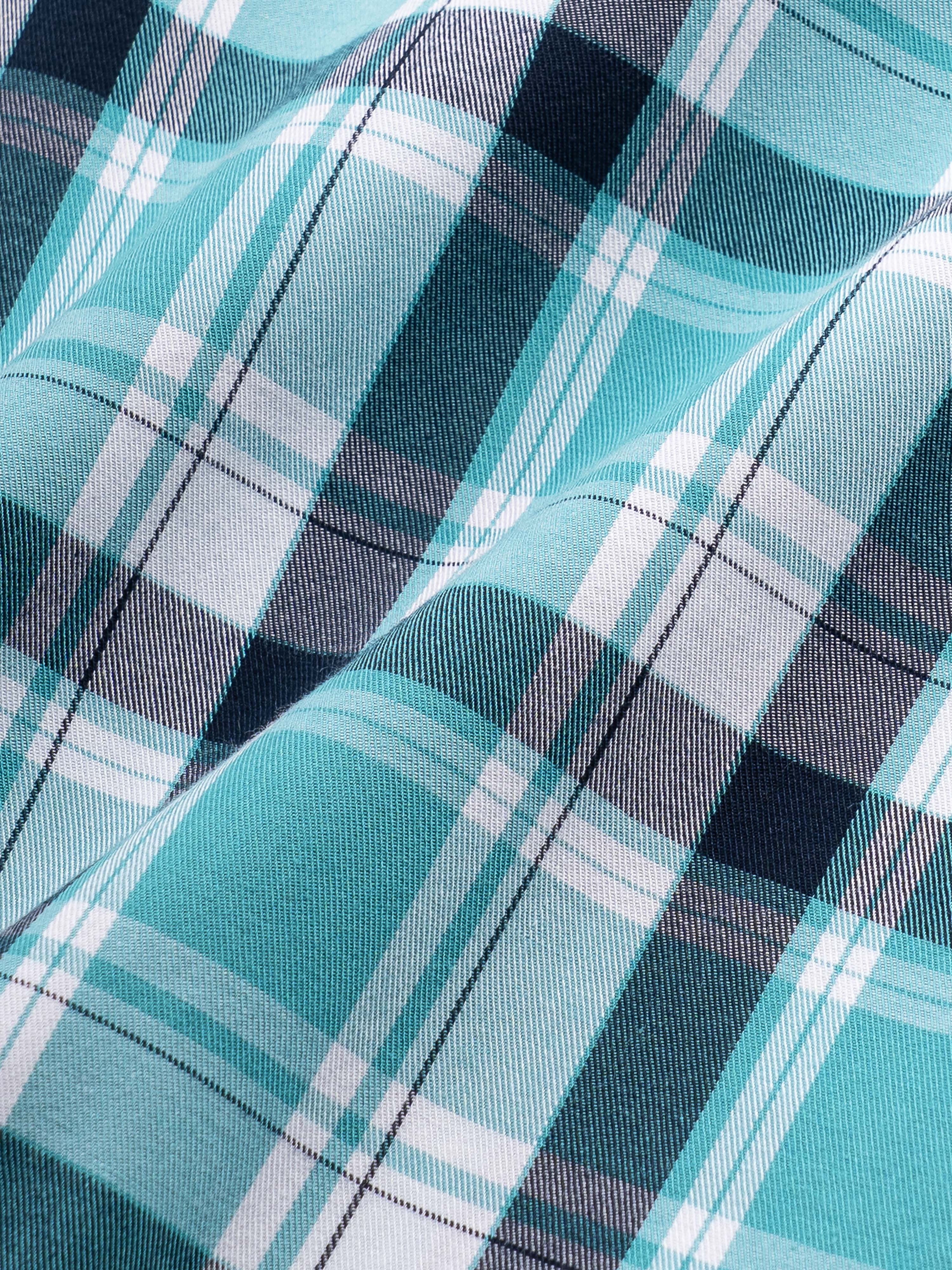 Men Blue Checked Shirt - Image 8
