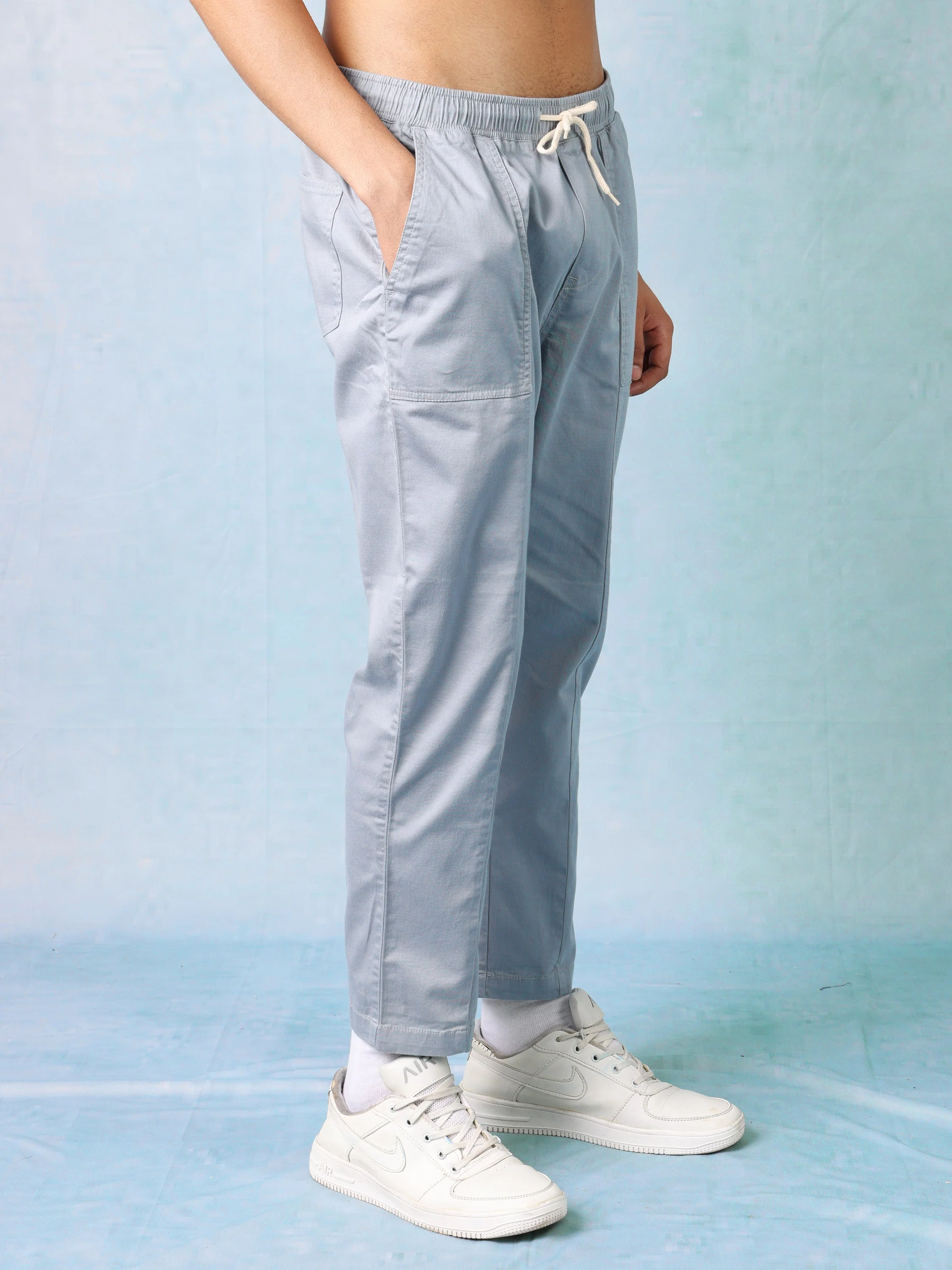 Men Blue Comfort Fit Jogger with Front Pockets - Image 5