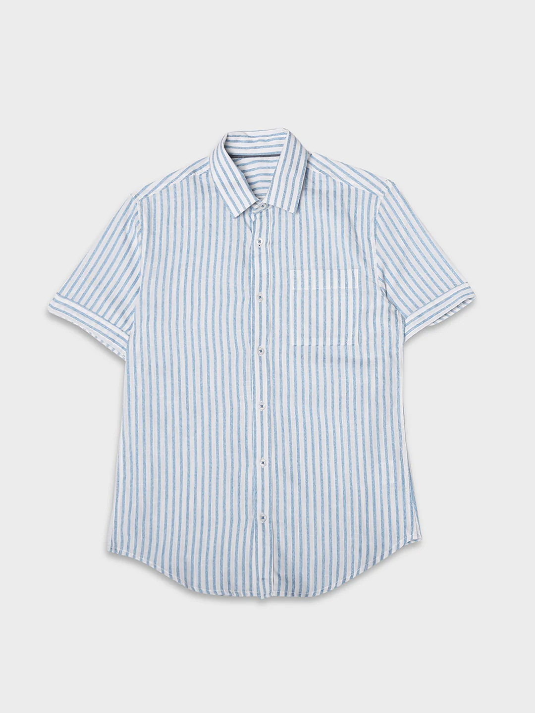 Men Blue Comfort Fit Shirt - Image 7