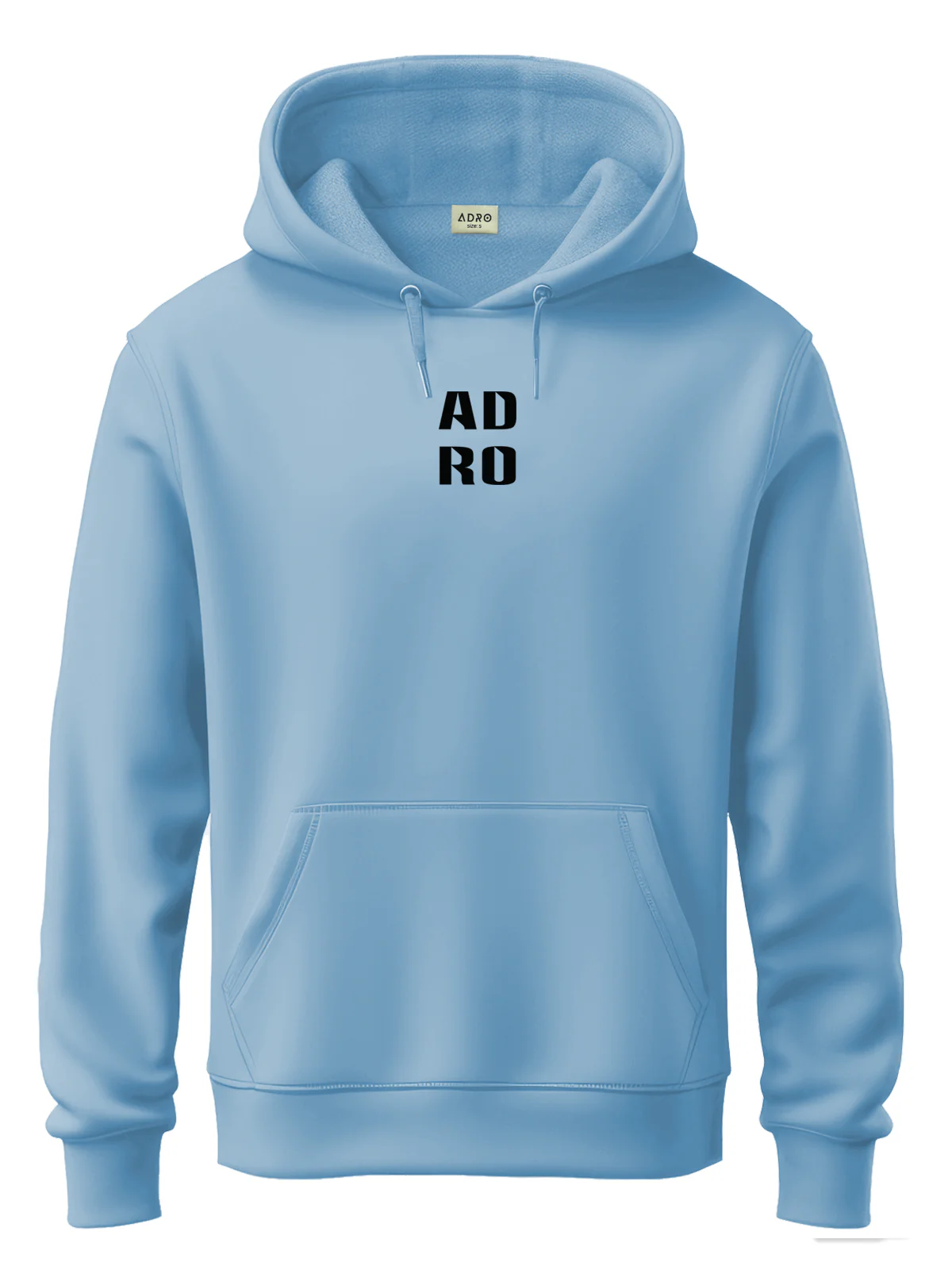 Men Blue Cotton Fleece Hoodie