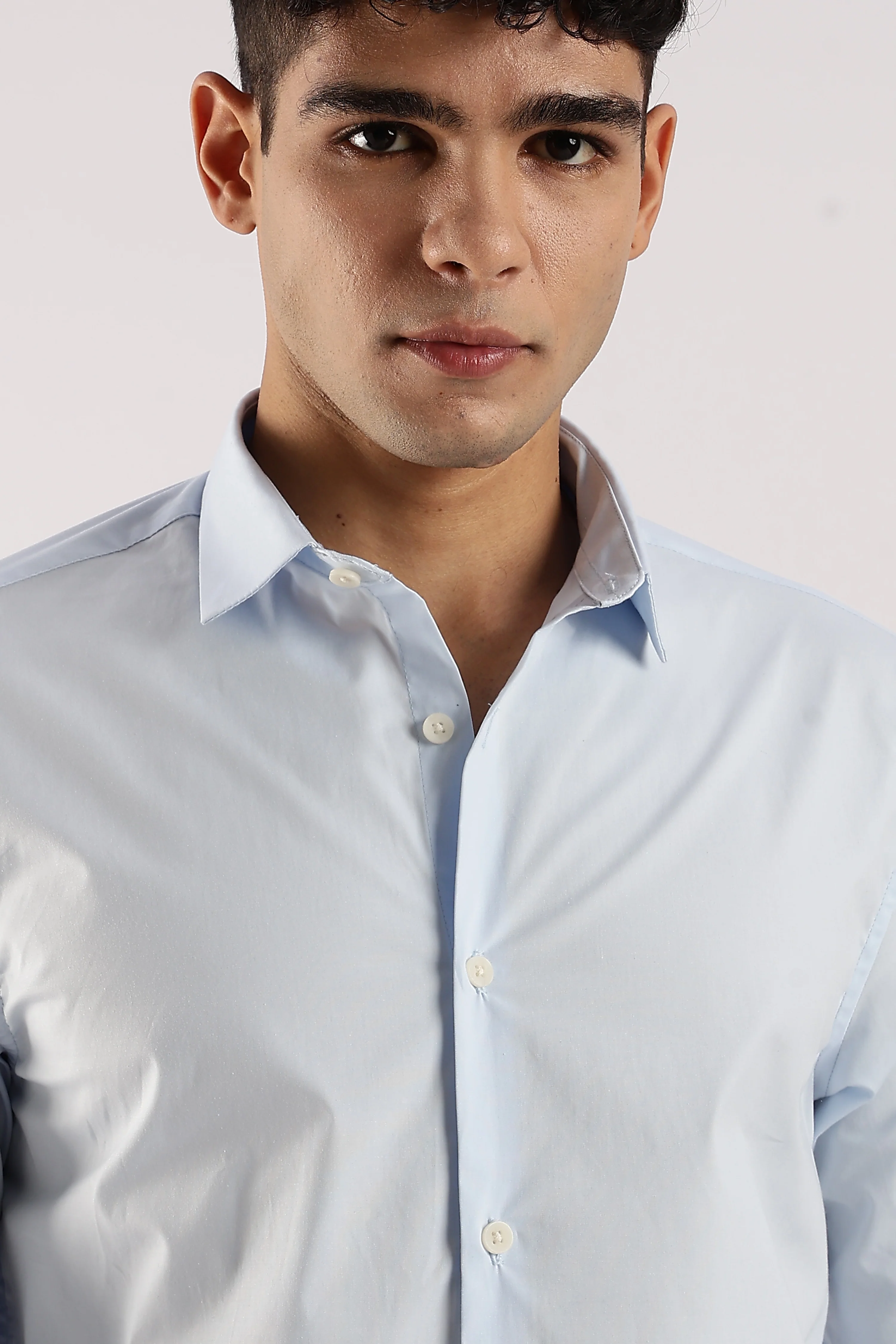 Men Blue Cotton Lycra Shirt - Image 7