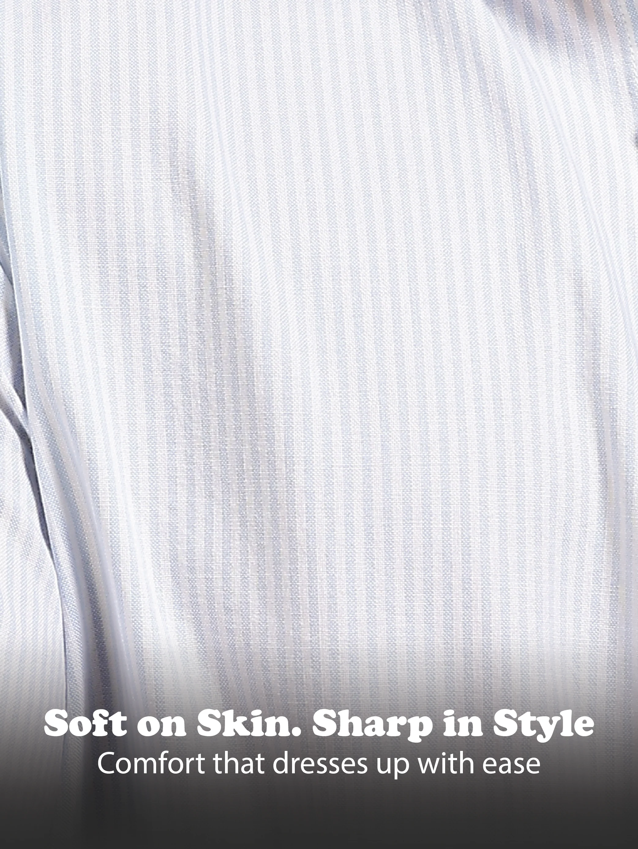 Men Blue Cotton Oxford Slim Fit Striped Shirt - Image 12