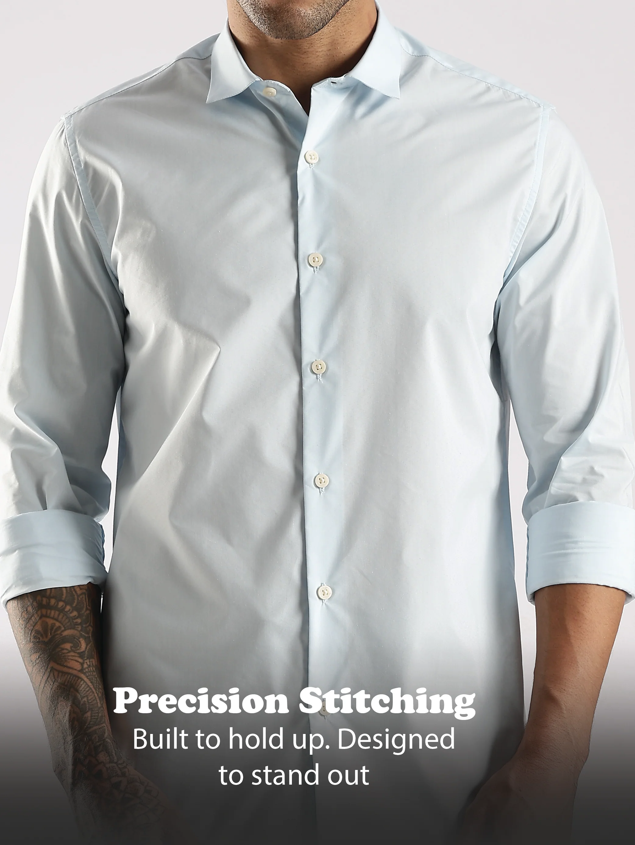 Men Blue Cotton Slim Fit Shirt - Image 11
