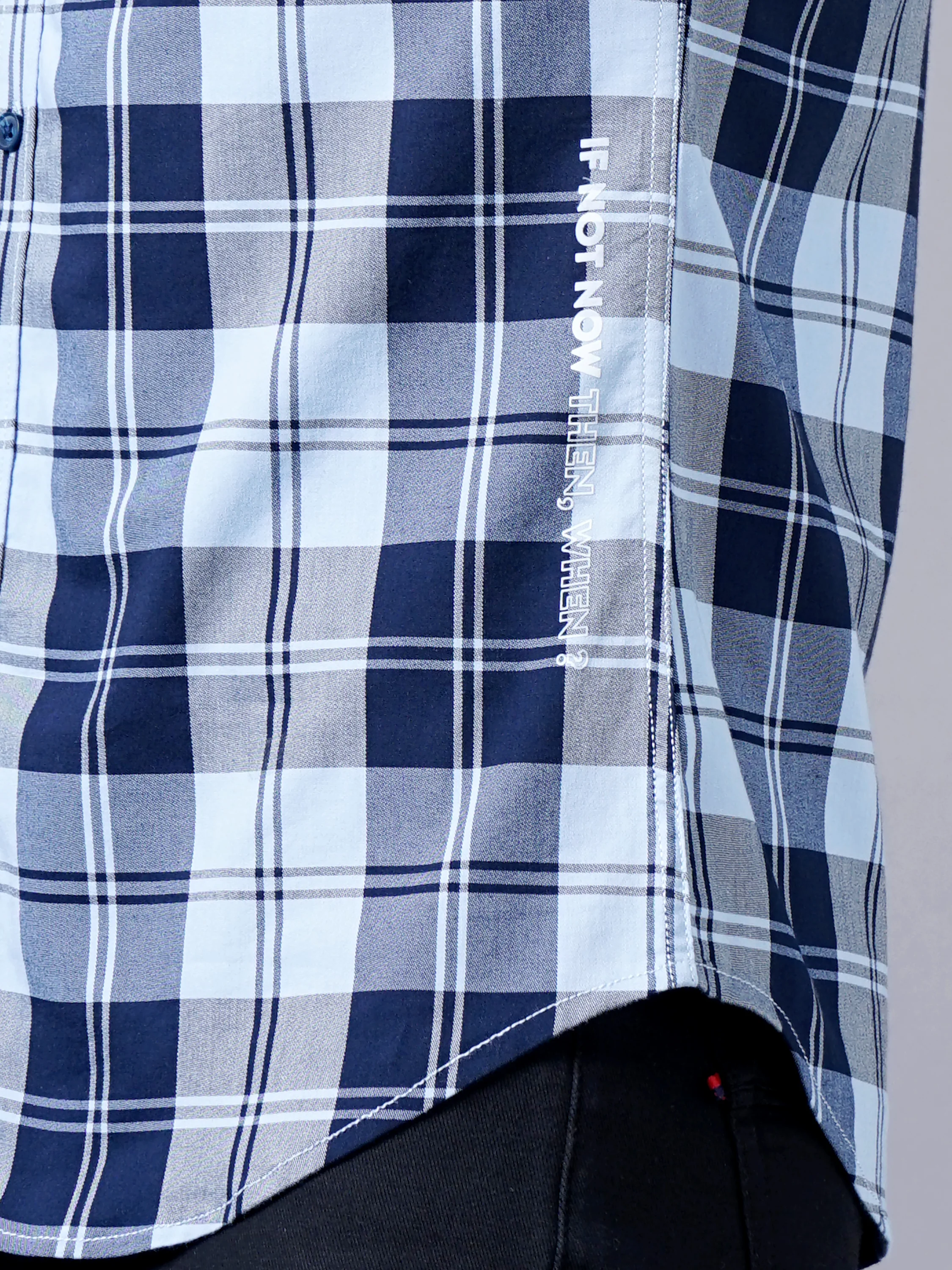 Men Blue Cotton Slim Shirt - Image 2