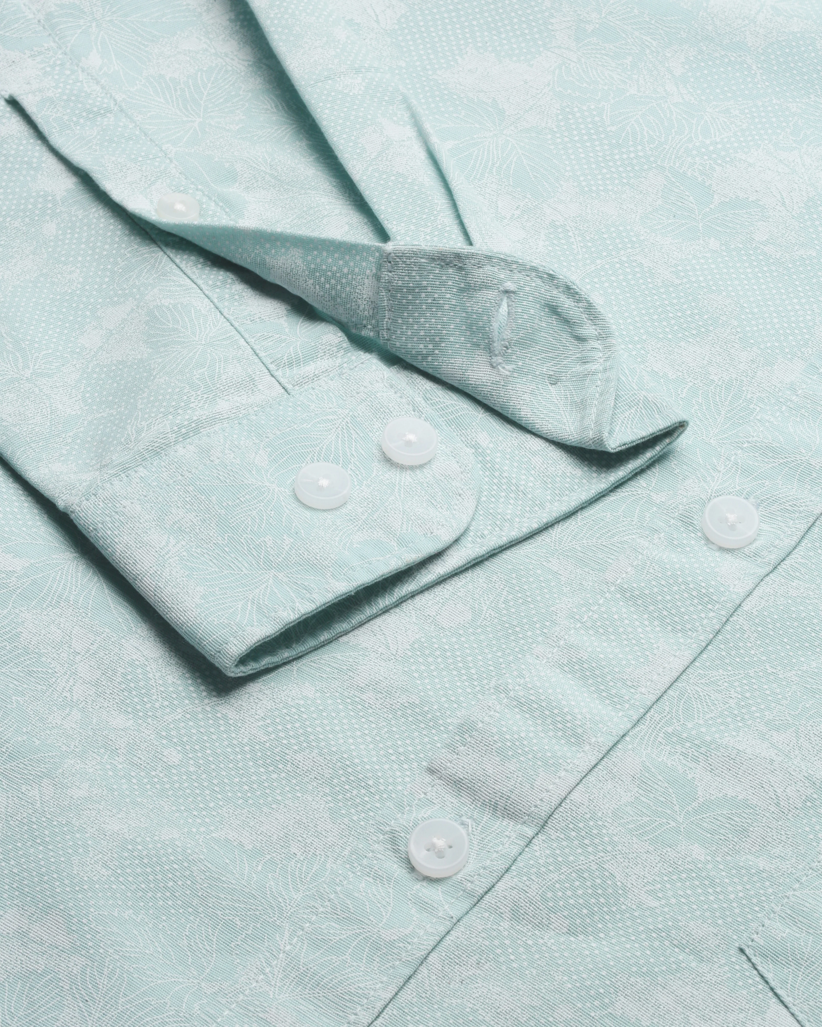 Men Blue Cotton Slim Shirt - Image 5