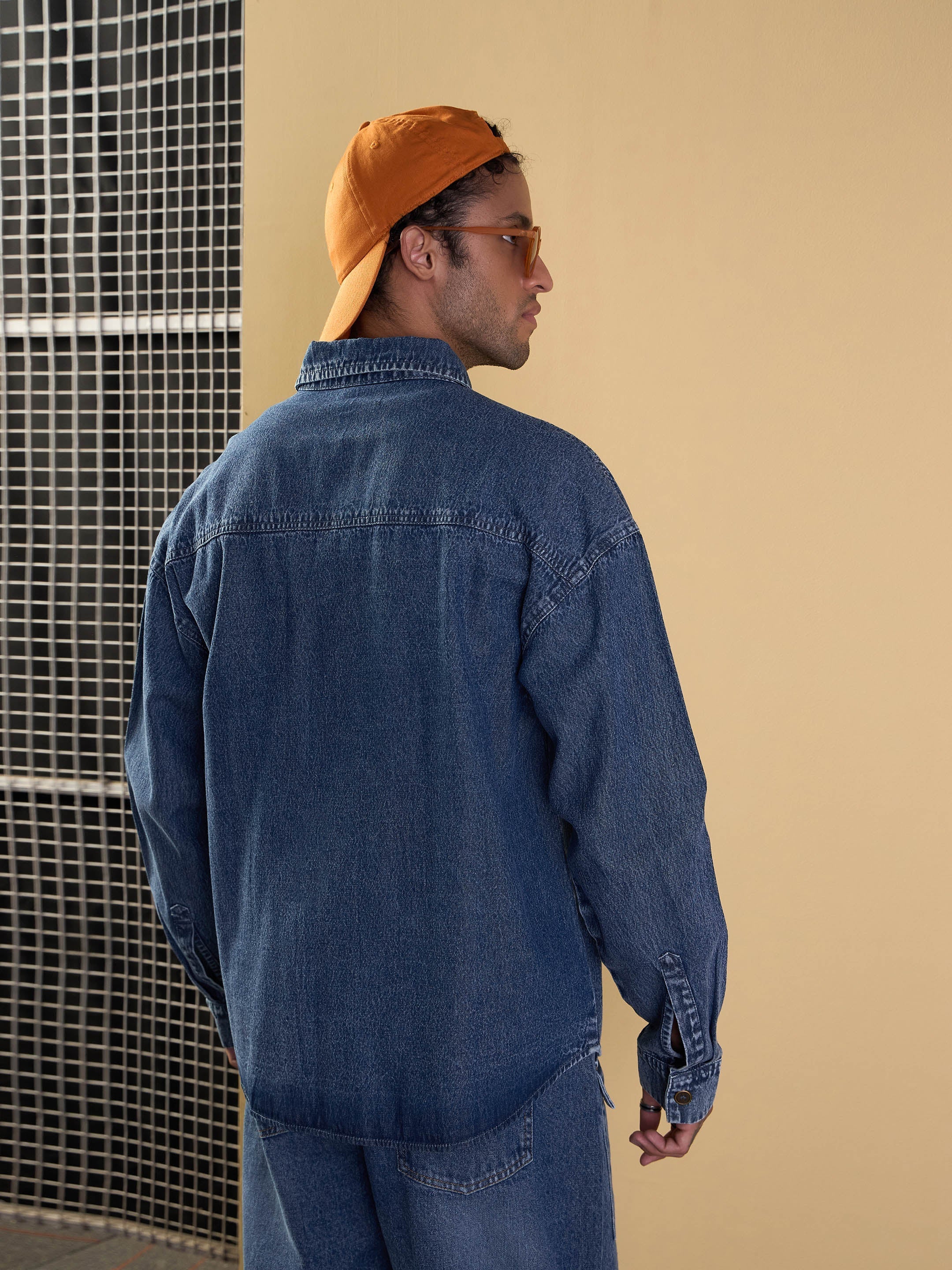 Men Blue Denim Oversized Shacket - Image 2