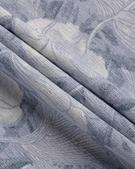 Men Blue Floral Print Shirt - Image 7