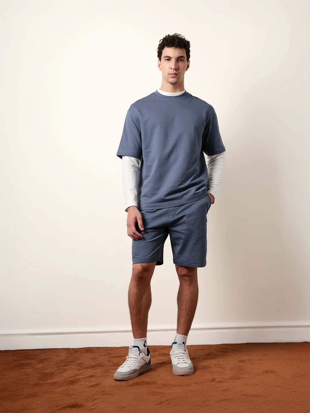 Men Blue Half Sleeve Oversize T-Shirt - Image 8