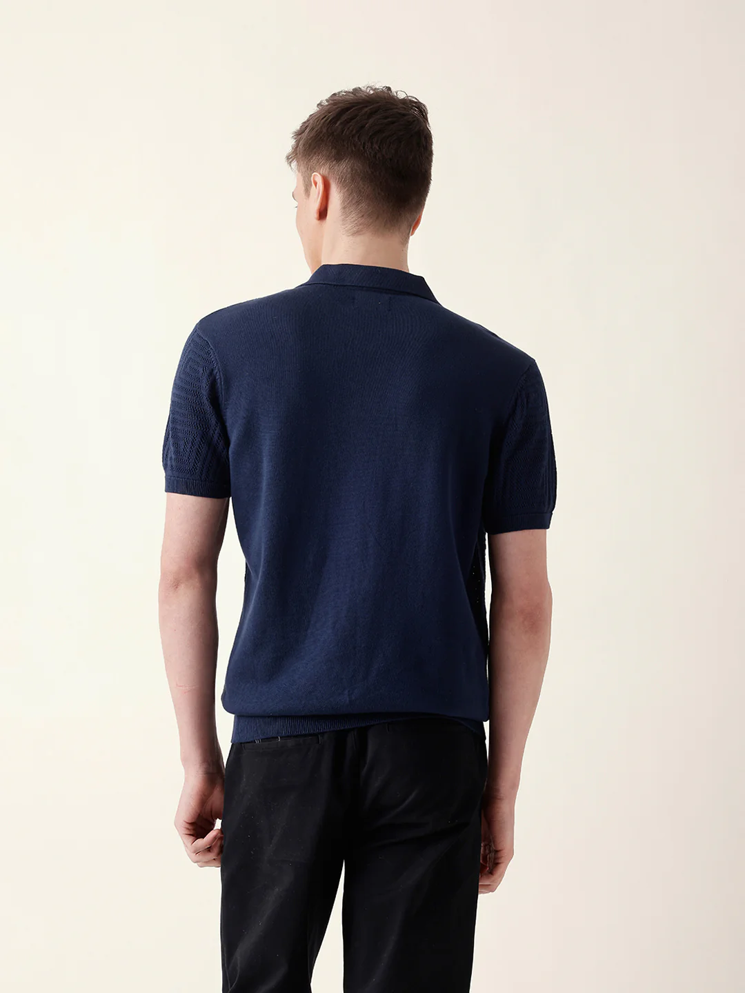 Men Blue Half Sleeve Polo T-Shirt - Image 7