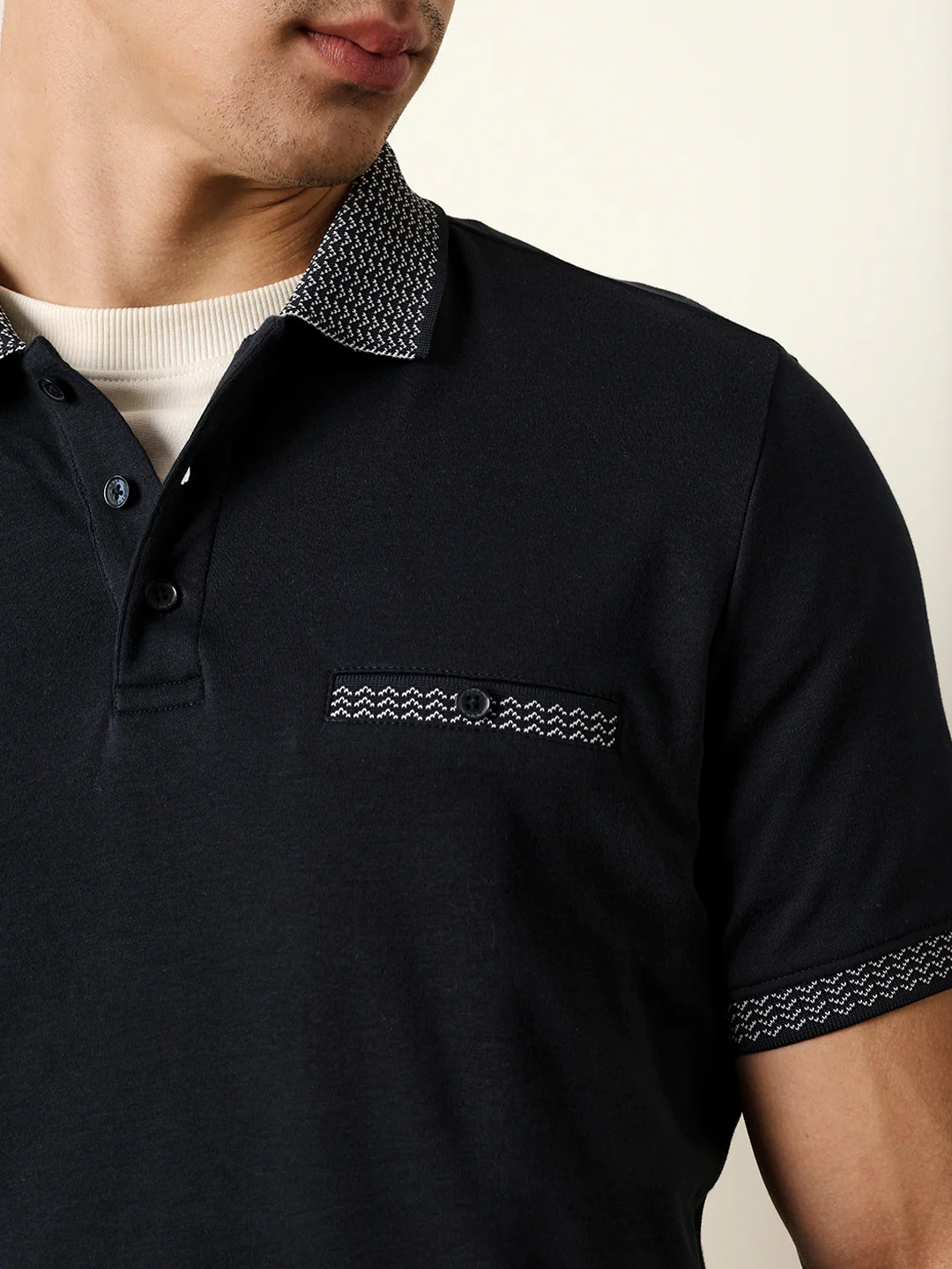 Men Blue Half Sleeve Polo T-Shirt - Image 6