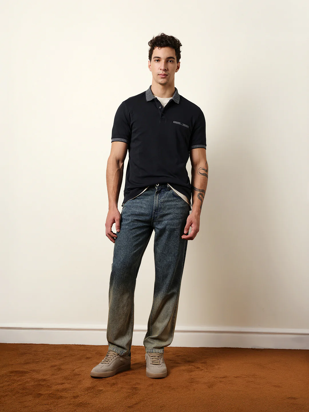Men Blue Half Sleeve Polo T-Shirt - Image 8