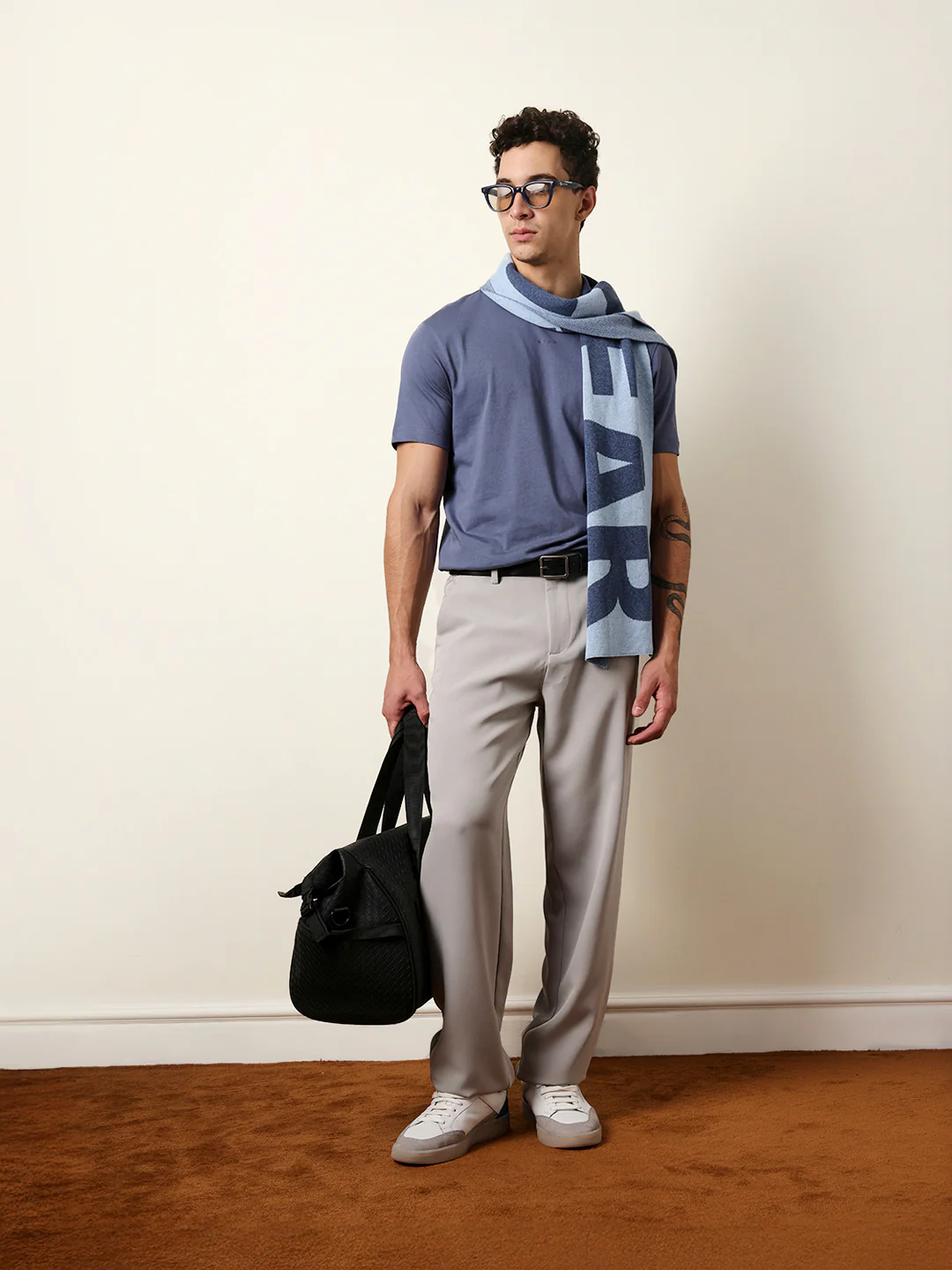 Men Blue Half Sleeve Regular T-Shirt - Image 2