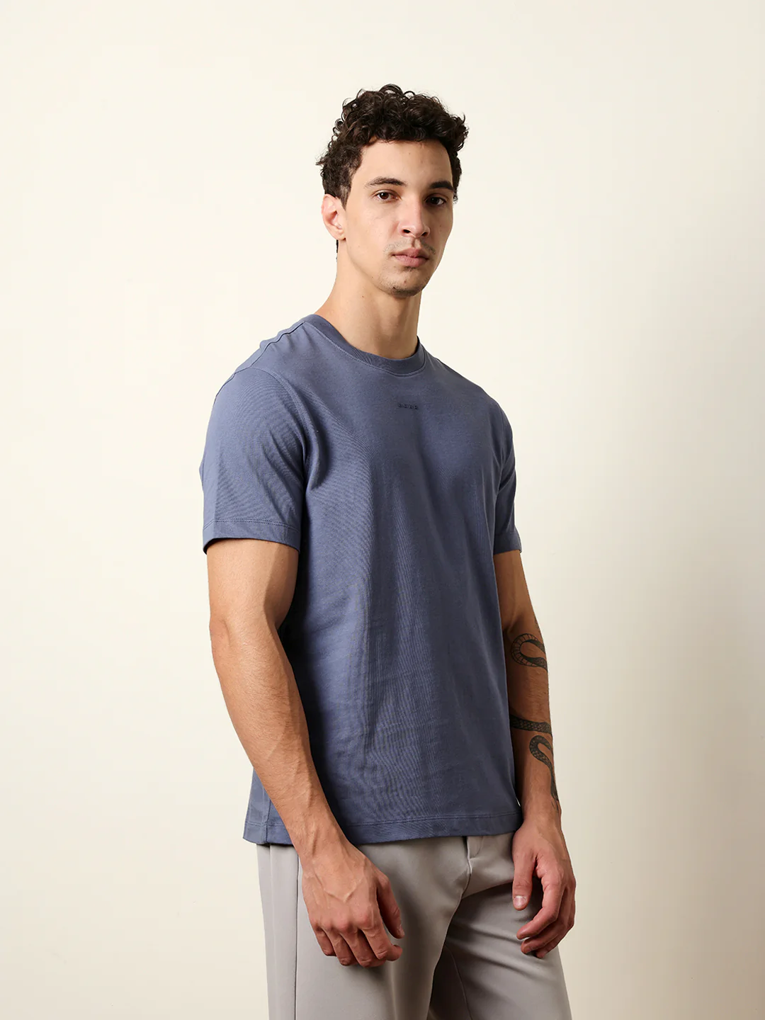 Men Blue Half Sleeve Regular T-Shirt - Image 5