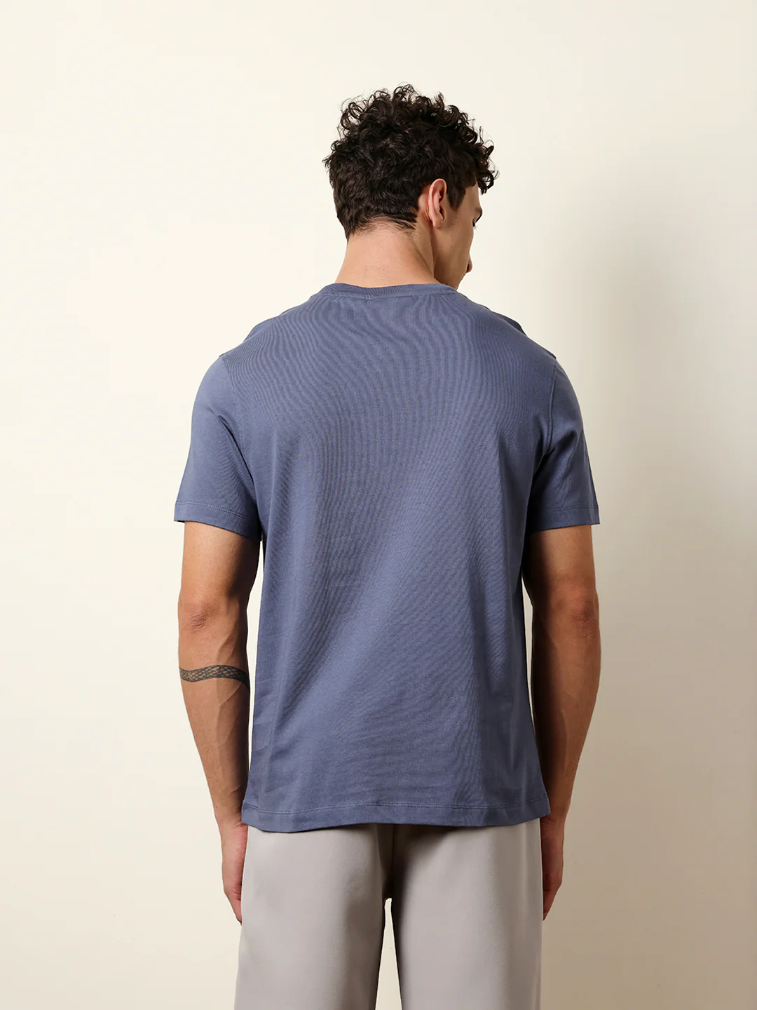 Men Blue Half Sleeve Regular T-Shirt - Image 7
