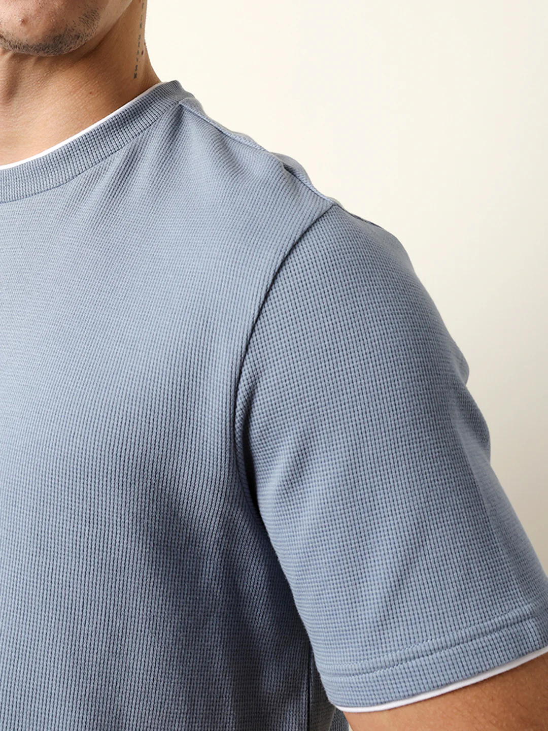 Men Blue Half Sleeve Regular T-Shirt - Image 6