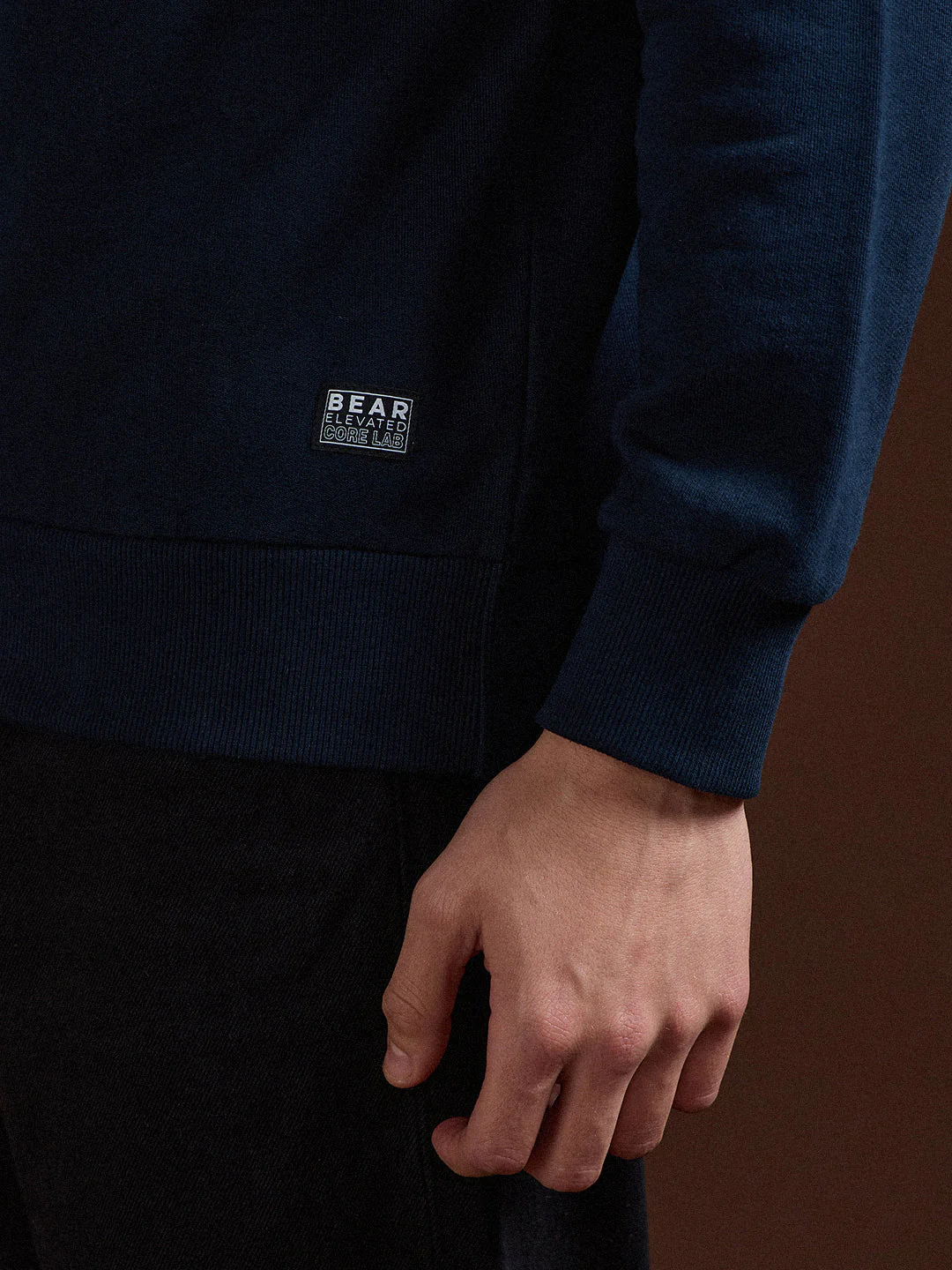 Men Blue Half-Zip Relax Fit Sweatshirt - Image 6