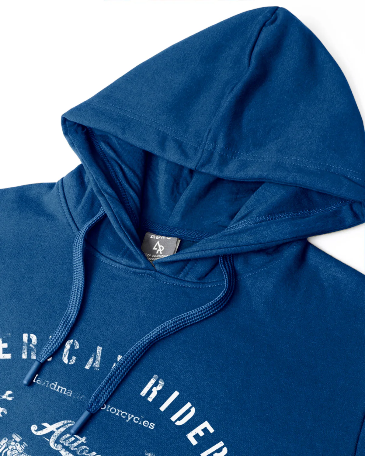 Men Blue Printed Hoodie - Image 4