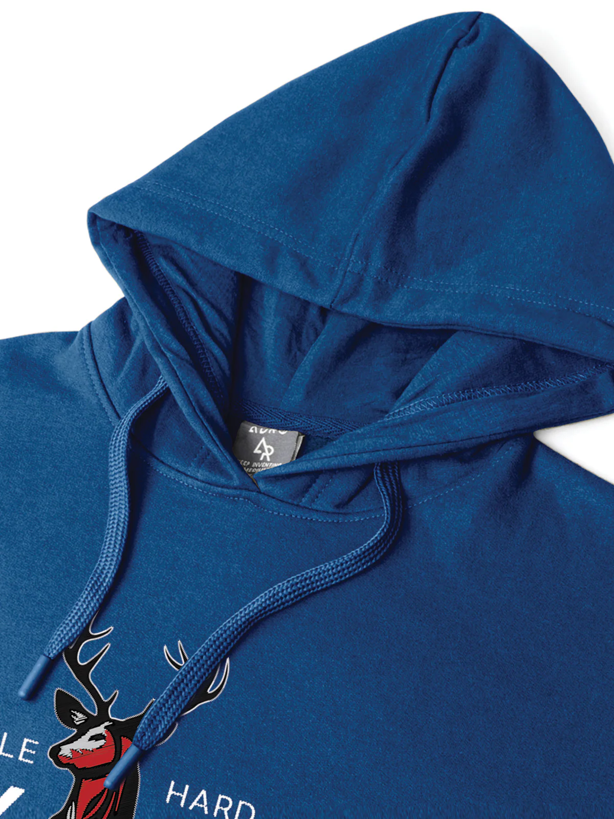 Men Blue Printed Hoodie - Image 3