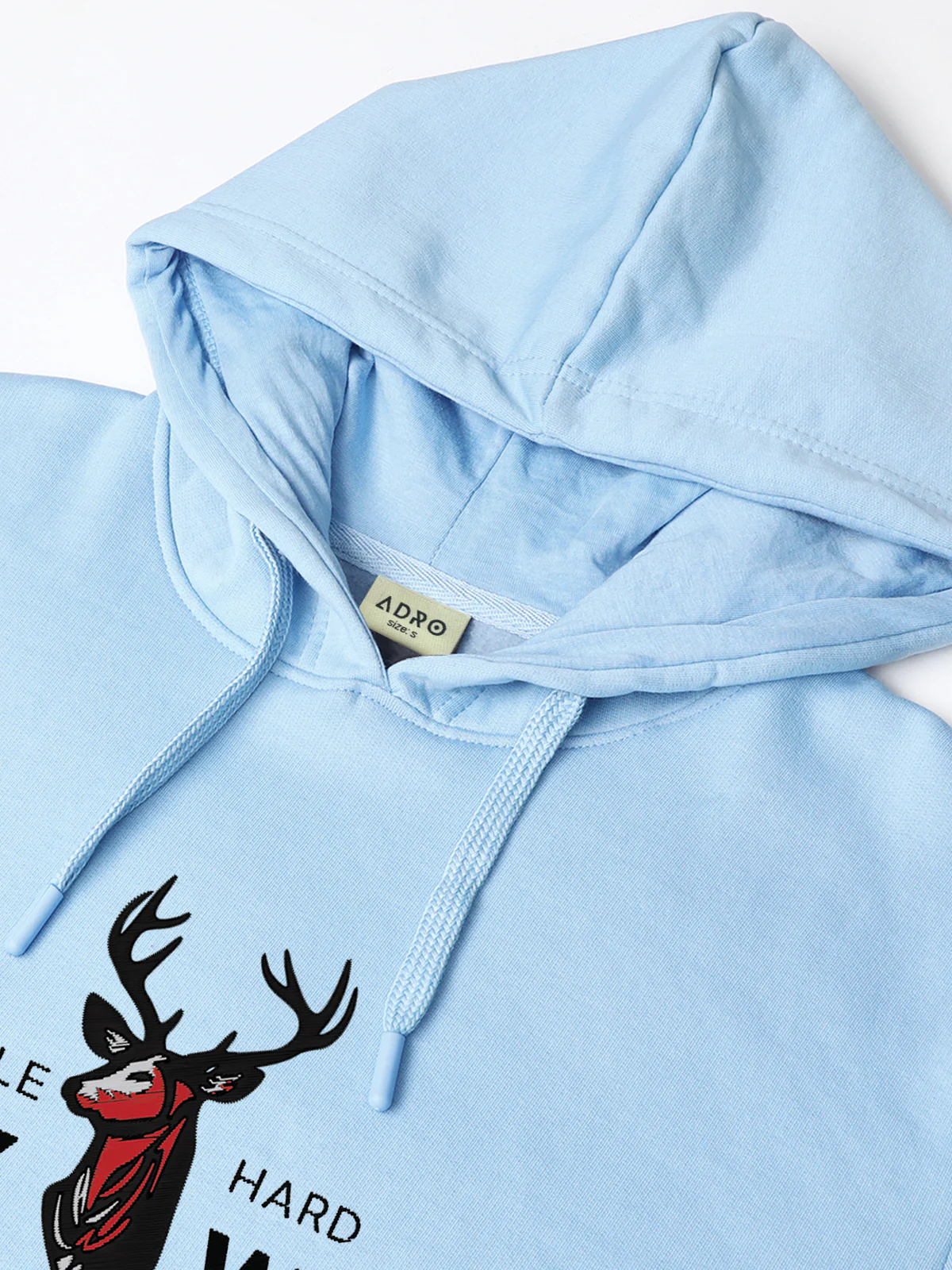 Men Blue Printed Hoodie - Image 3