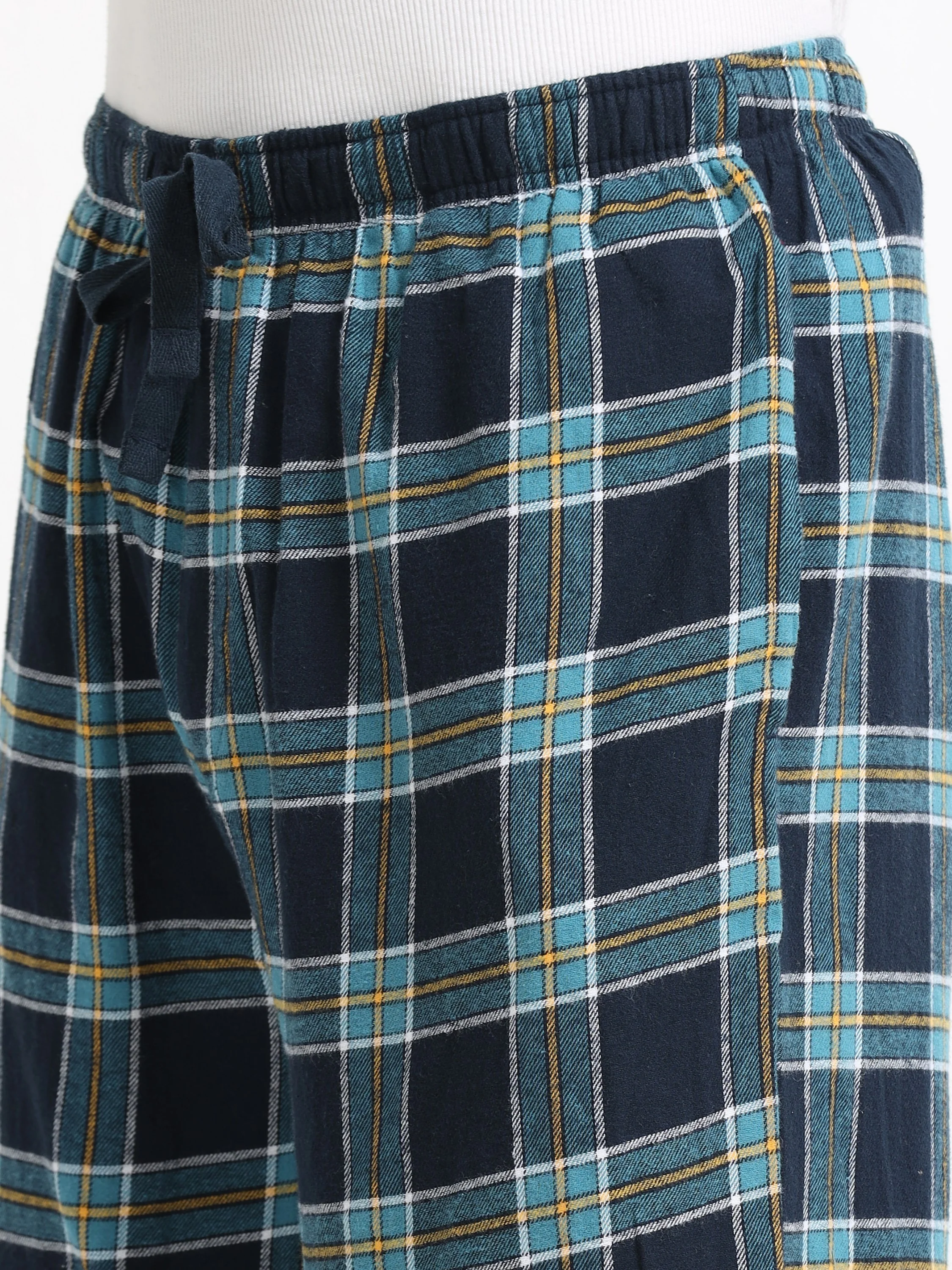 Men Blue Check Lounge Pants - Image 5