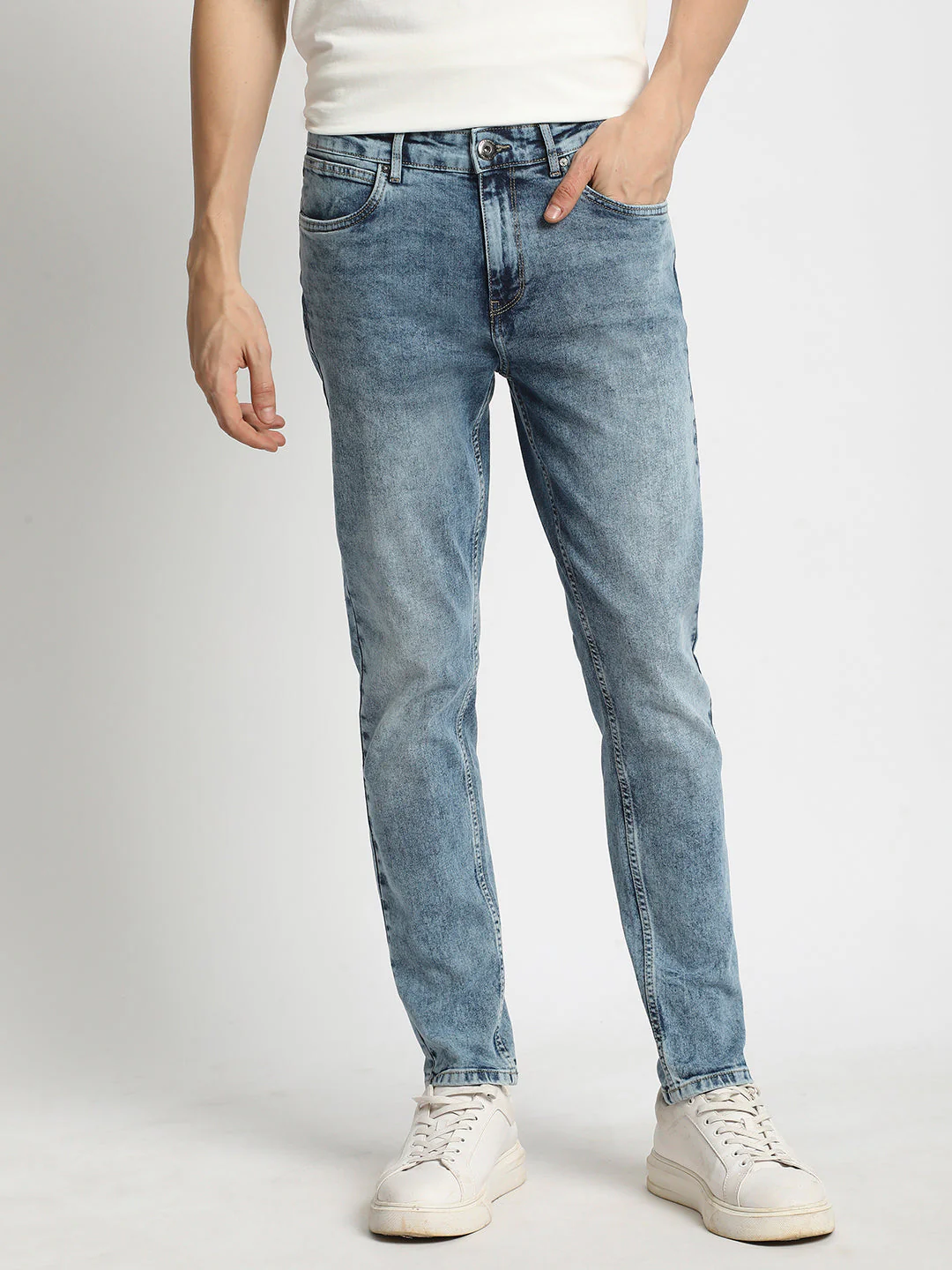 Men Blue Mid Rise Slim Fit Jean - Image 2