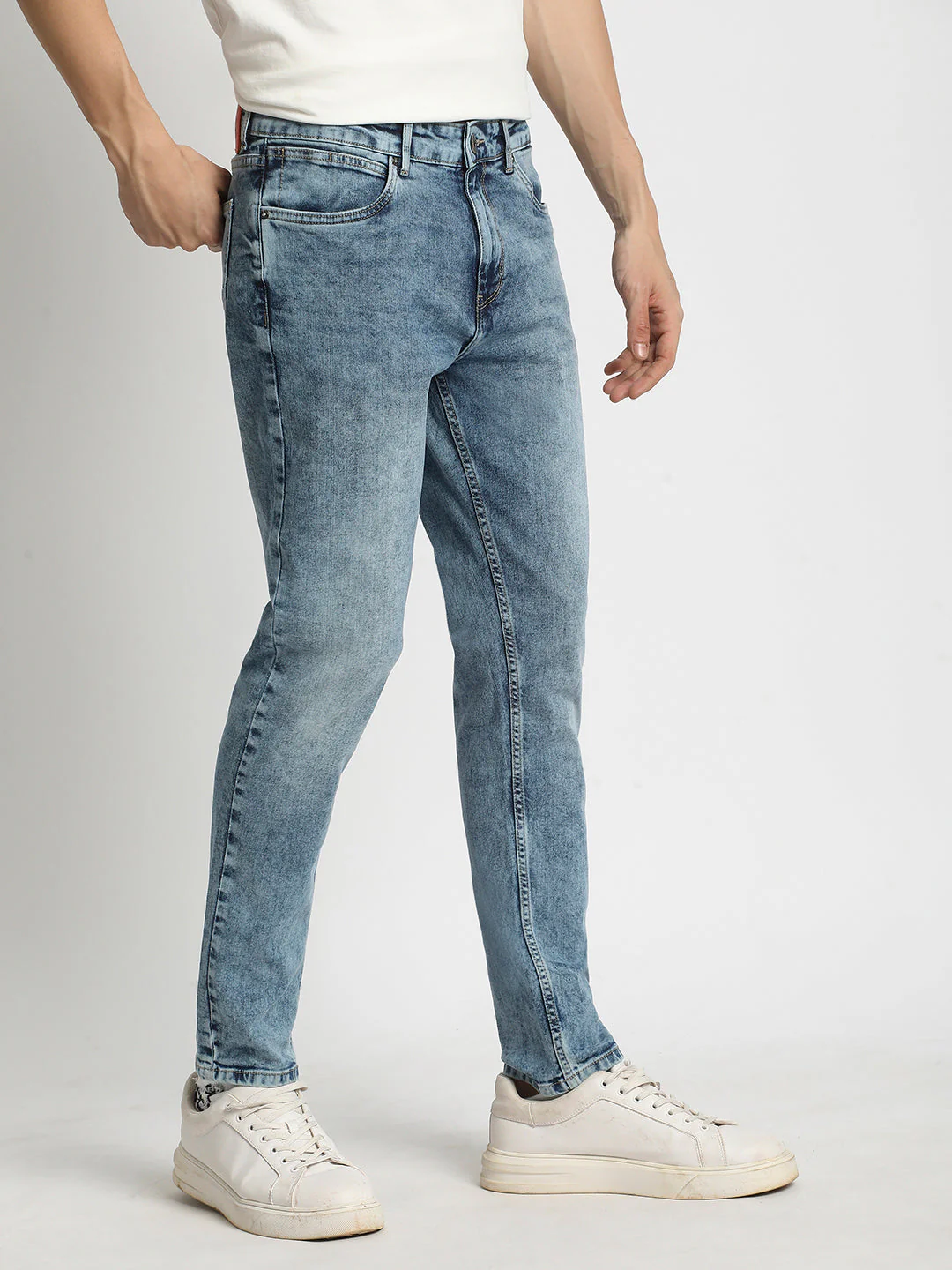 Men Blue Mid Rise Slim Fit Jean - Image 3