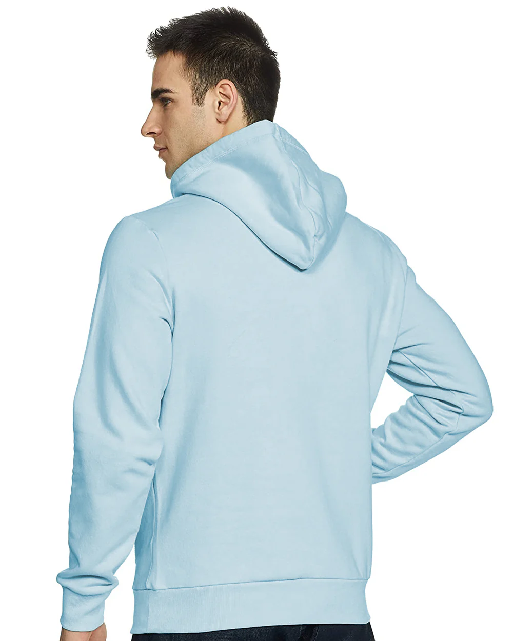 Men Blue Printed Hoodie - Image 2