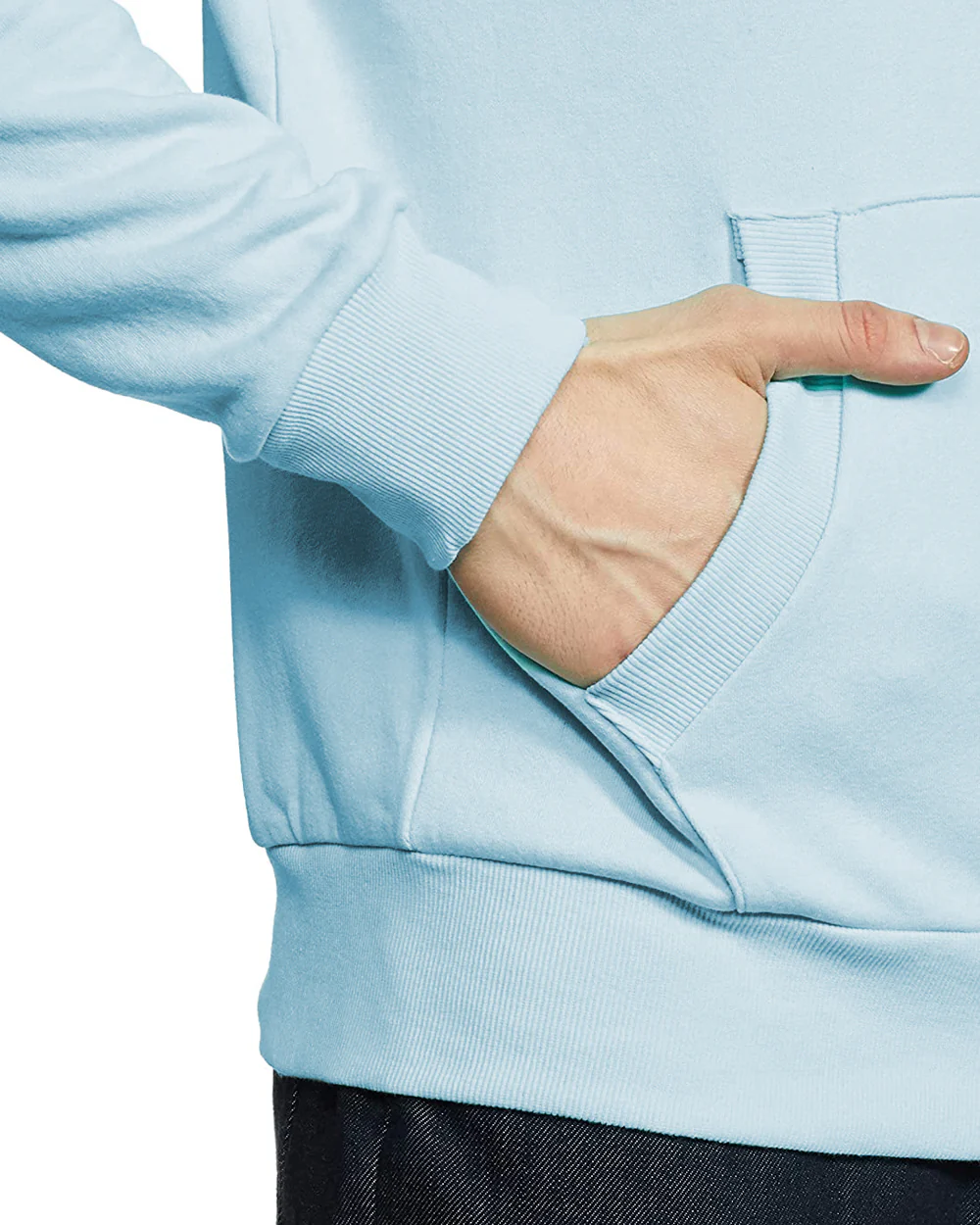 Men Blue Printed Hoodie - Image 3