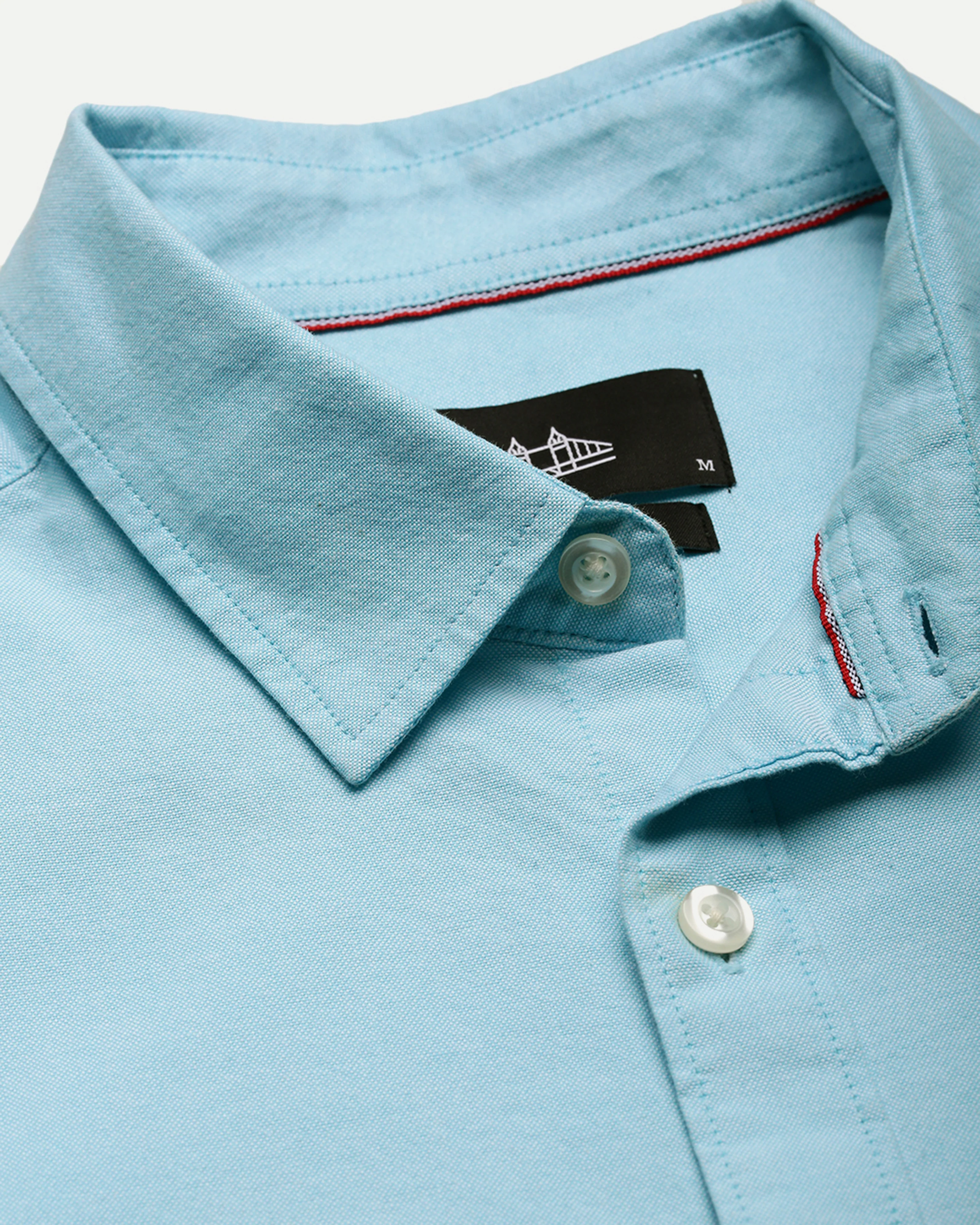 Men Blue Oxford Shirt - Image 8