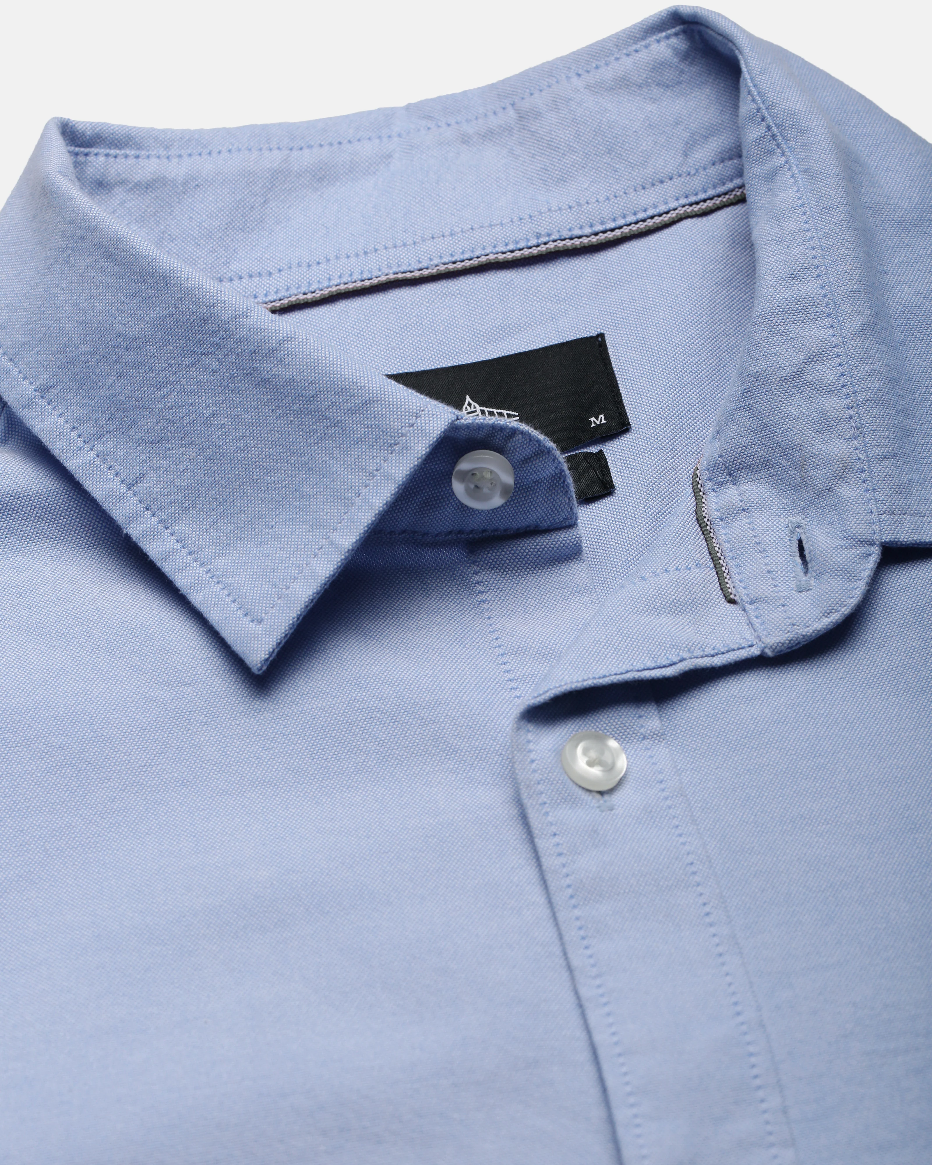 Men Blue Oxford Shirt - Image 8