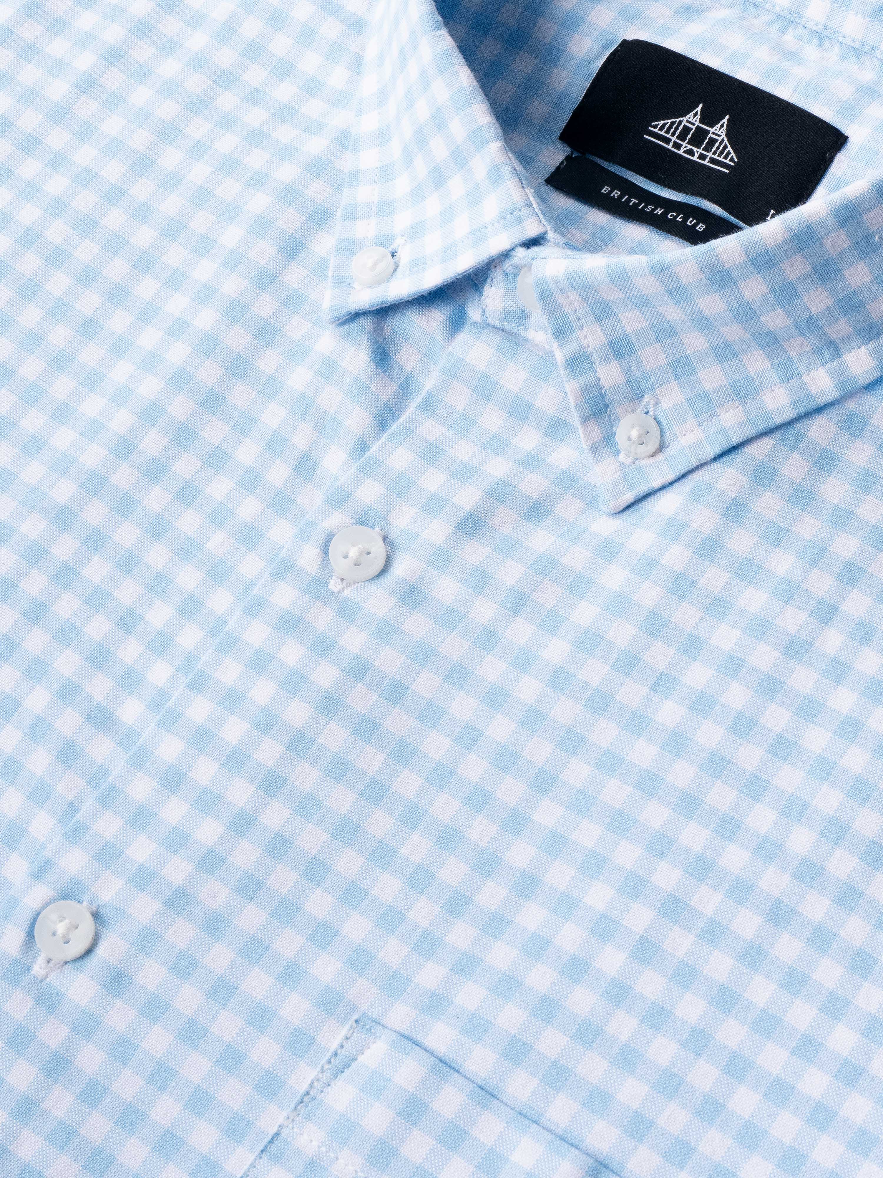 Men Blue Oxford Shirt - Image 6