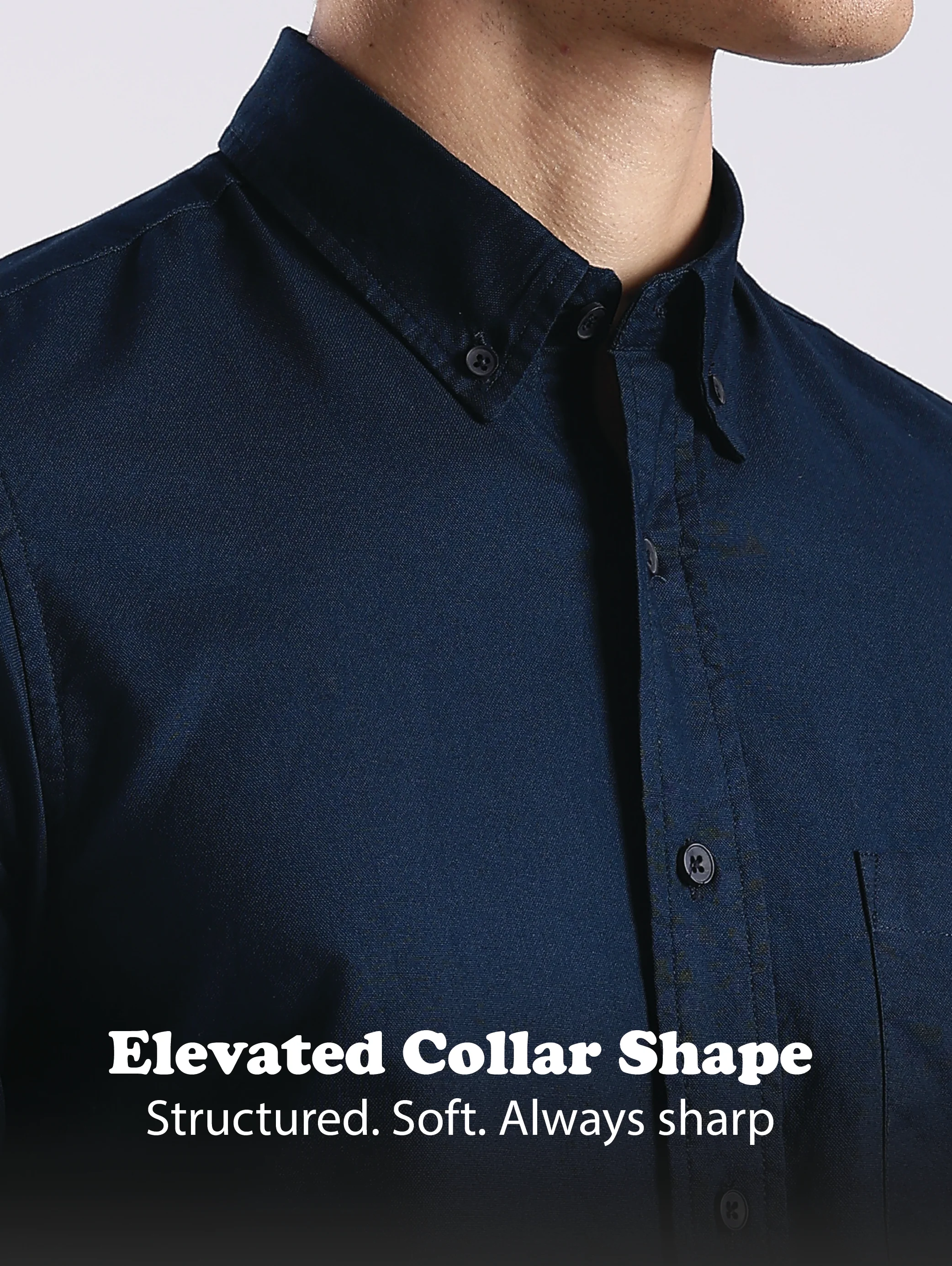 Men Blue Oxford Solid Shirt - Image 13