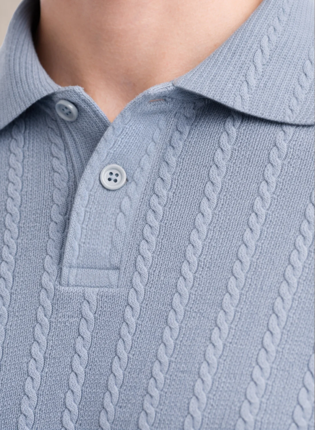 Men Blue Polo T-Shirt - Image 2
