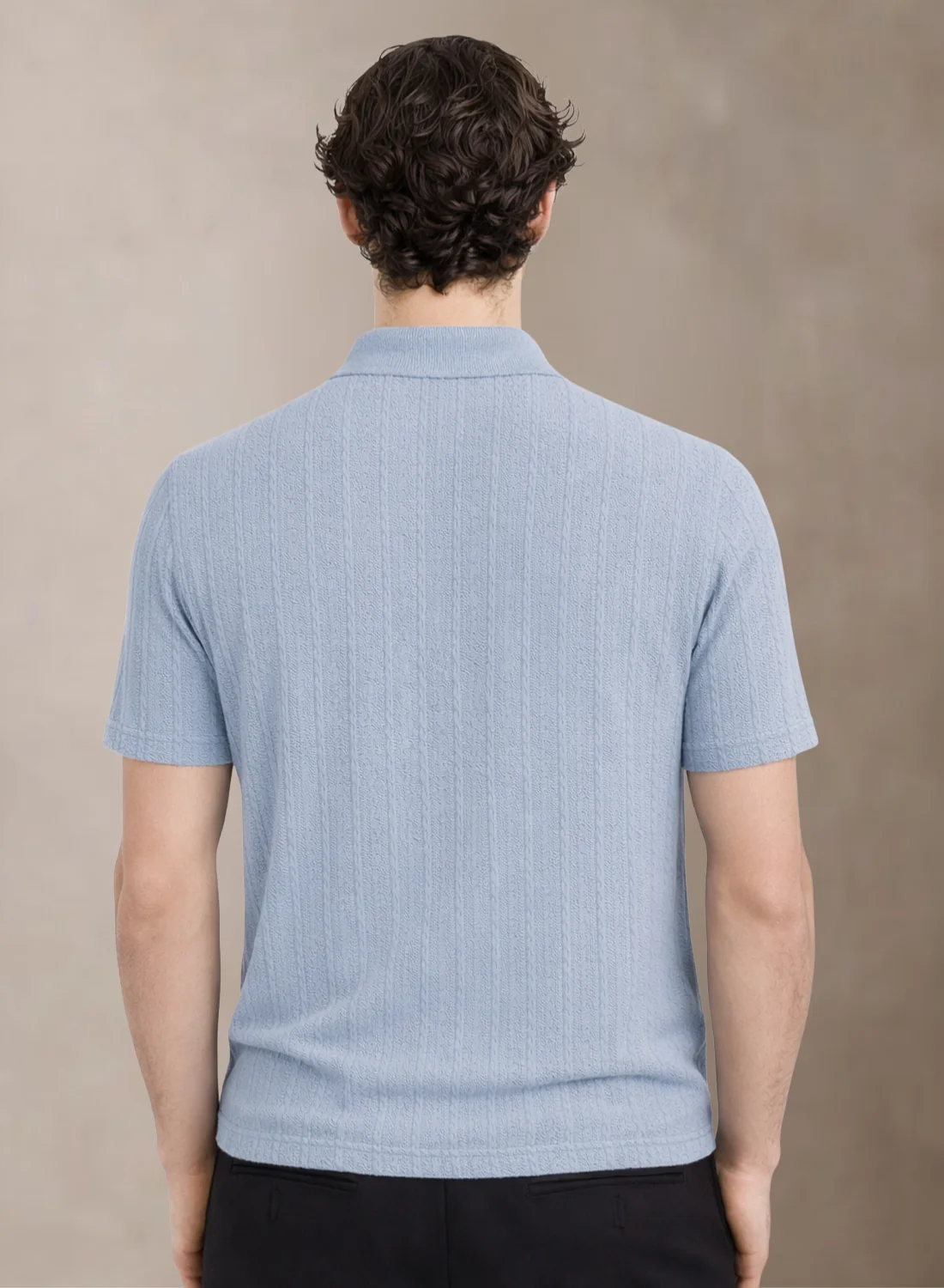 Men Blue Polo T-Shirt - Image 3