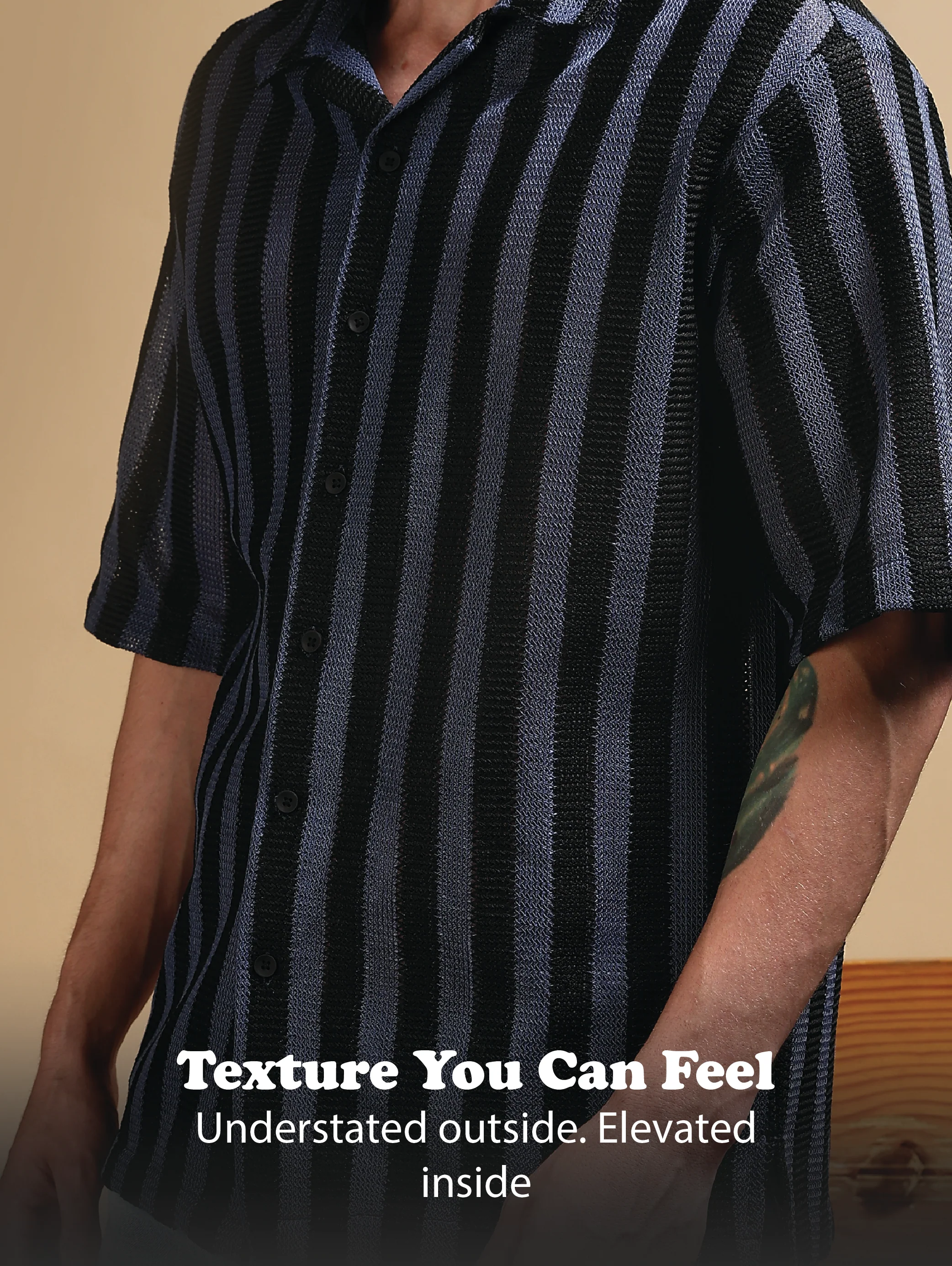 Men Blue Polyester Croatia Striped Shirt - Image 11