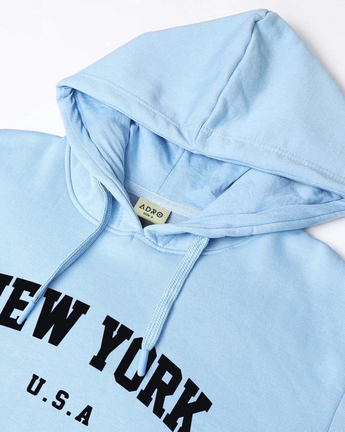Men Blue Printed Cotton Hoodie - Image 6