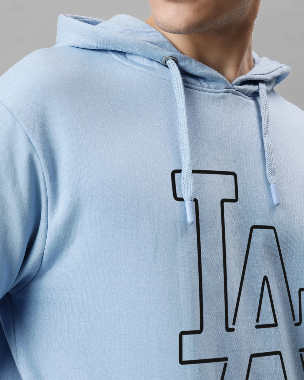 Men Blue Printed Hoodie - Image 2