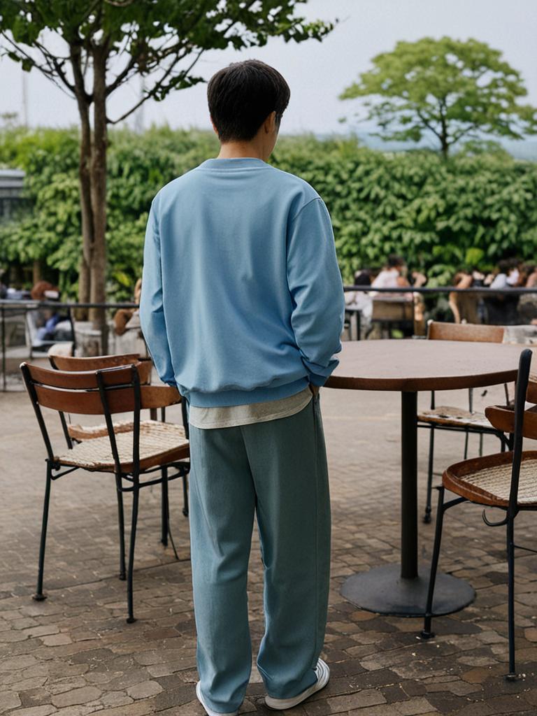 Men Blue Printed Sweatshirt - Image 2