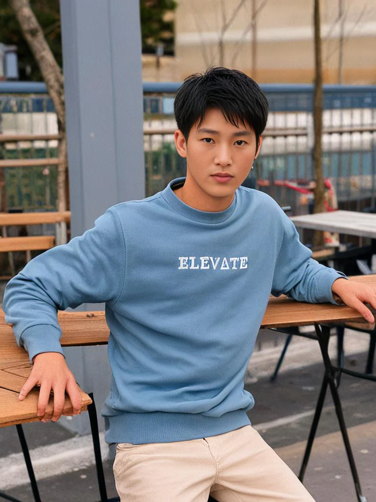 Men Blue Printed Sweatshirt - Image 3
