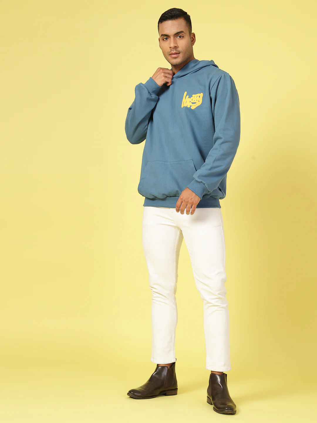 Men Blue Printed Sweatshirt - Image 4