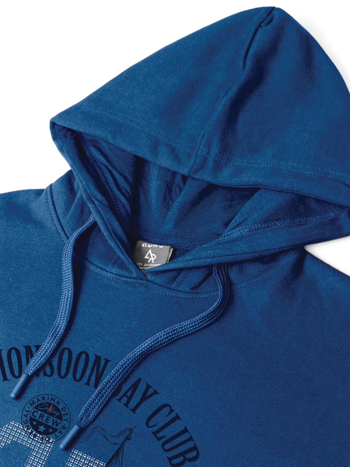 Men Blue Printed Hoodie - Image 5