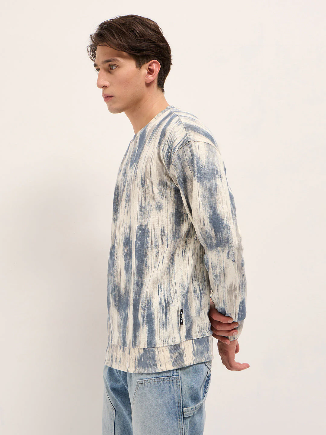 Men Blue Regular Fit Crew Neck T-Shirt - Image 2