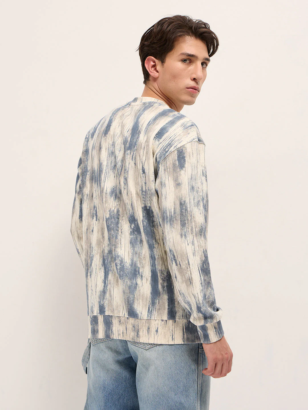 Men Blue Regular Fit Crew Neck T-Shirt - Image 3