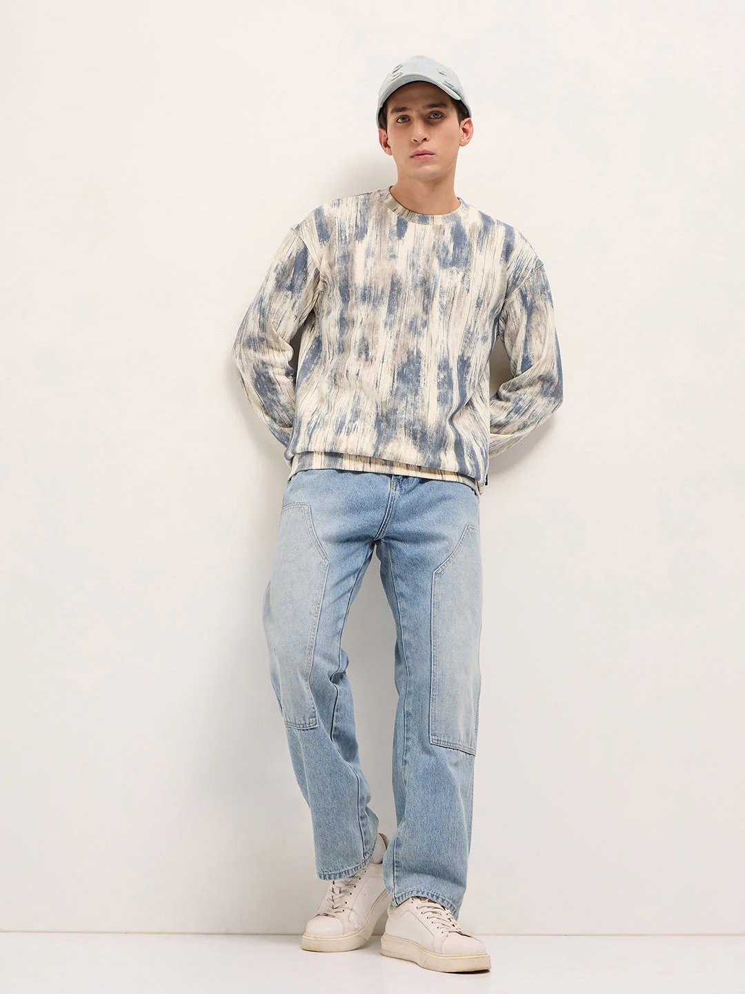 Men Blue Regular Fit Crew Neck T-Shirt - Image 4
