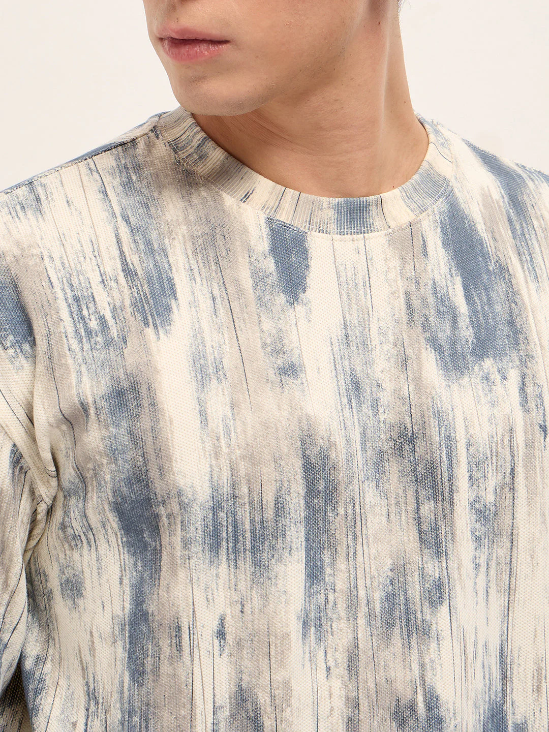 Men Blue Regular Fit Crew Neck T-Shirt - Image 5