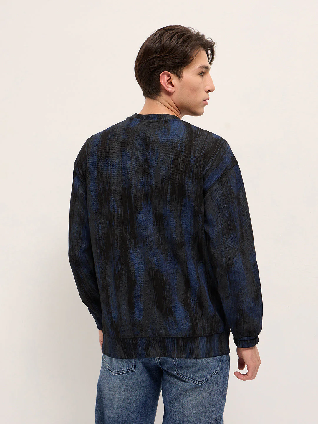 Men Blue Regular Fit Crew Neck T-Shirt - Image 2