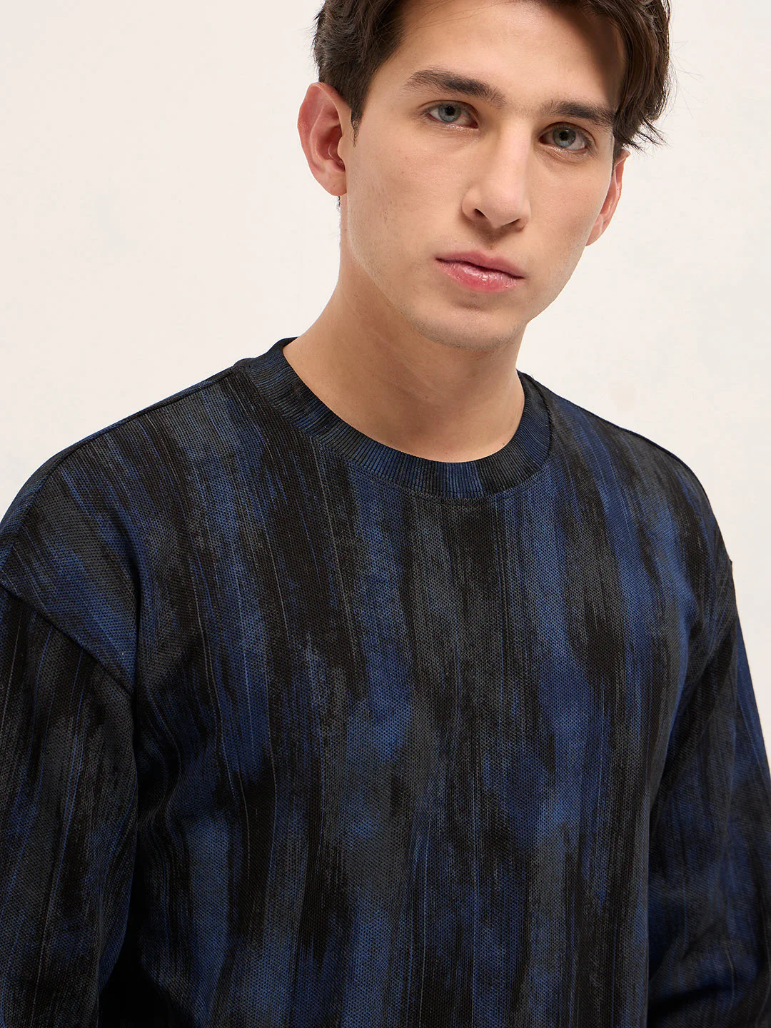 Men Blue Regular Fit Crew Neck T-Shirt - Image 5