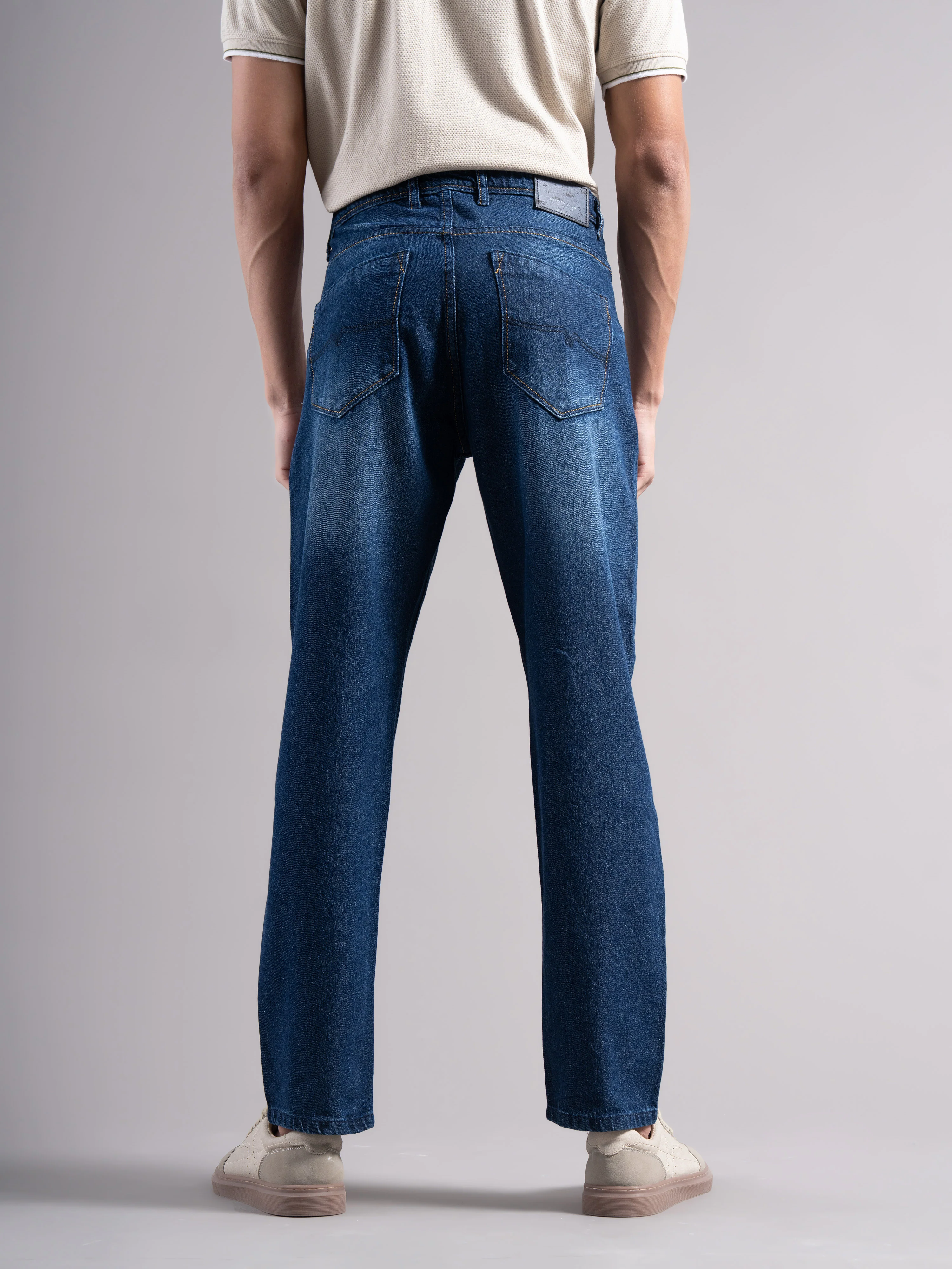 Men Blue Regular Fit Jeans - Image 3